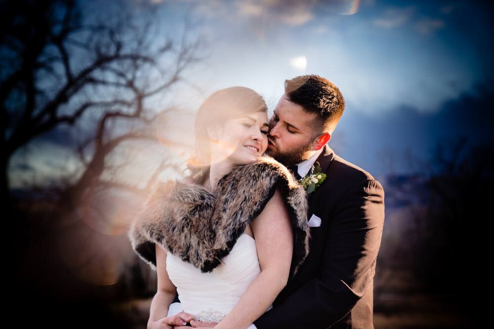  Bride and groom - Tapestry House winter wedding by Fort Collins wedding photographer, JMGant Photography 