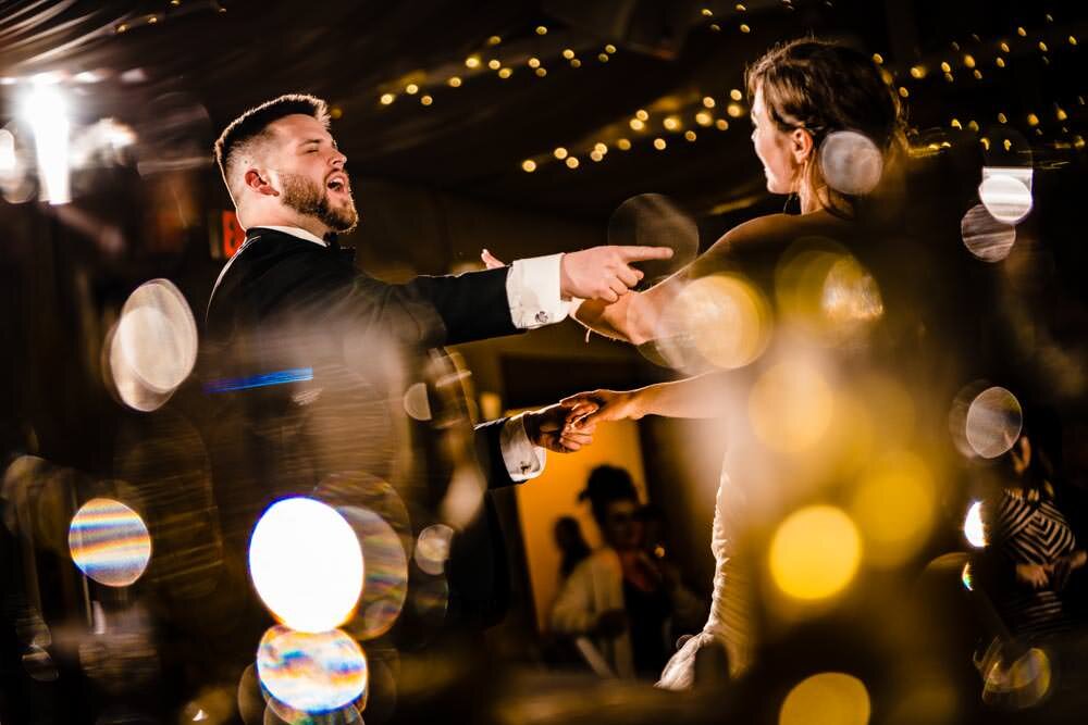  First dance - Tapestry House winter wedding by Fort Collins wedding photographer, JMGant Photography 