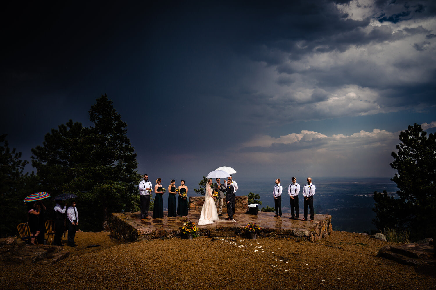  Rainy ceremony at Sunrise Amphitheater by wedding photographer, JMGant Photography 