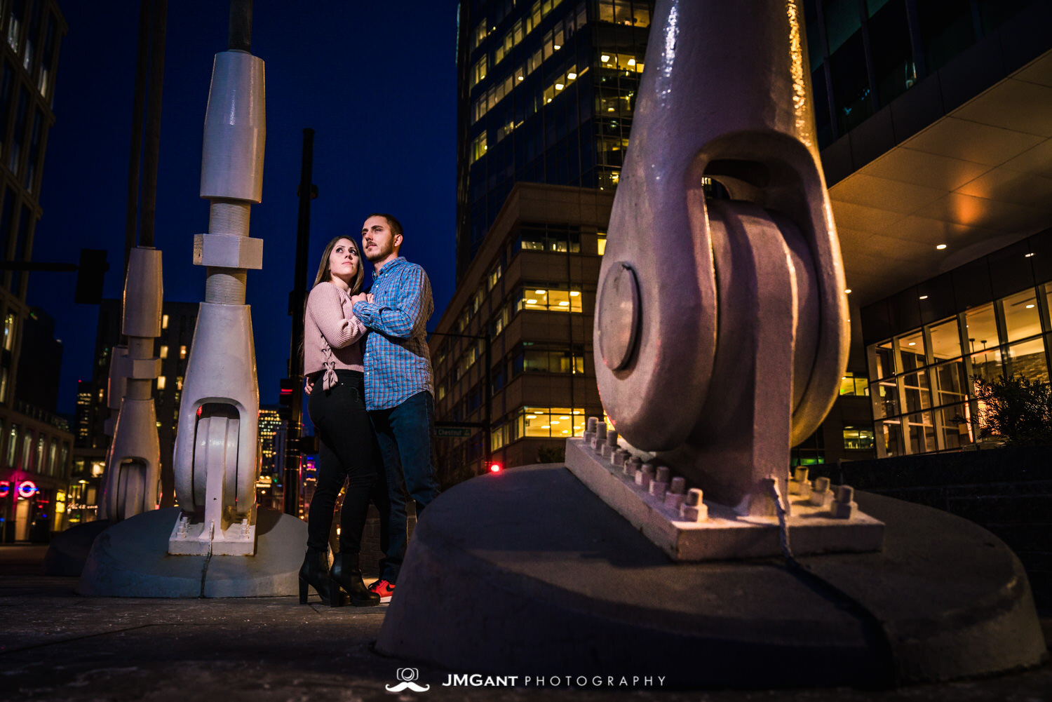  Downtown Denver Engagement Pictures captured by wedding photographer JMGant Photography 