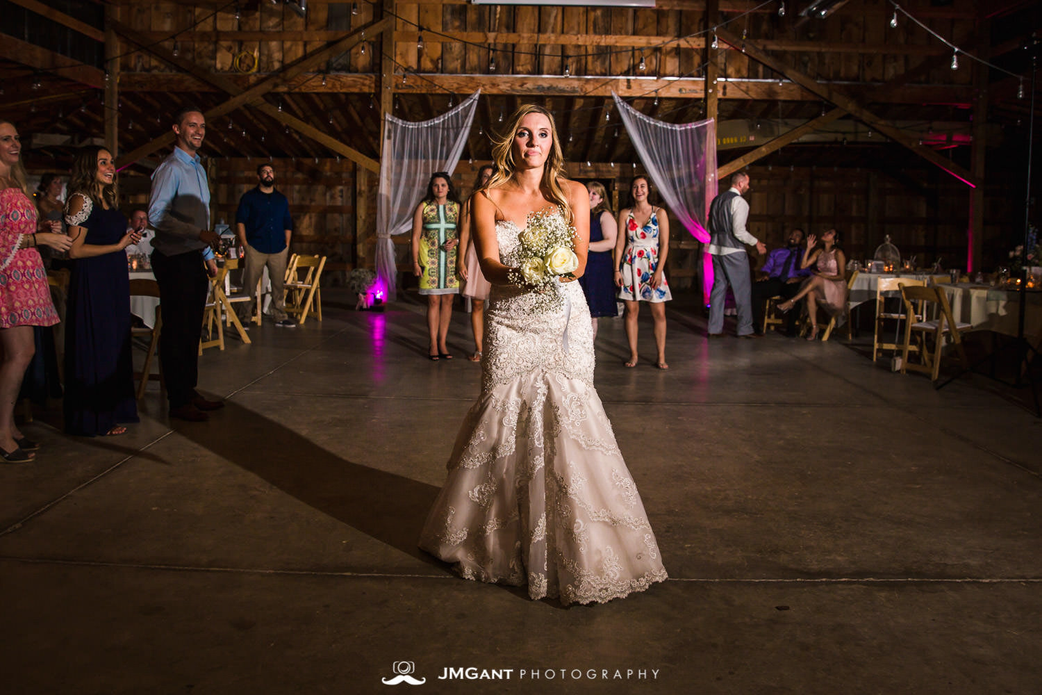  Platte River Fort Wedding | boutquet and garter toss | Greeley Colorado wedding photographer | © JMGant Photography | http://www.jmgantphotography.com/ 