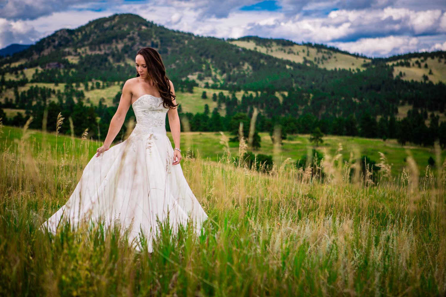 Bride in the Colorado Mountains