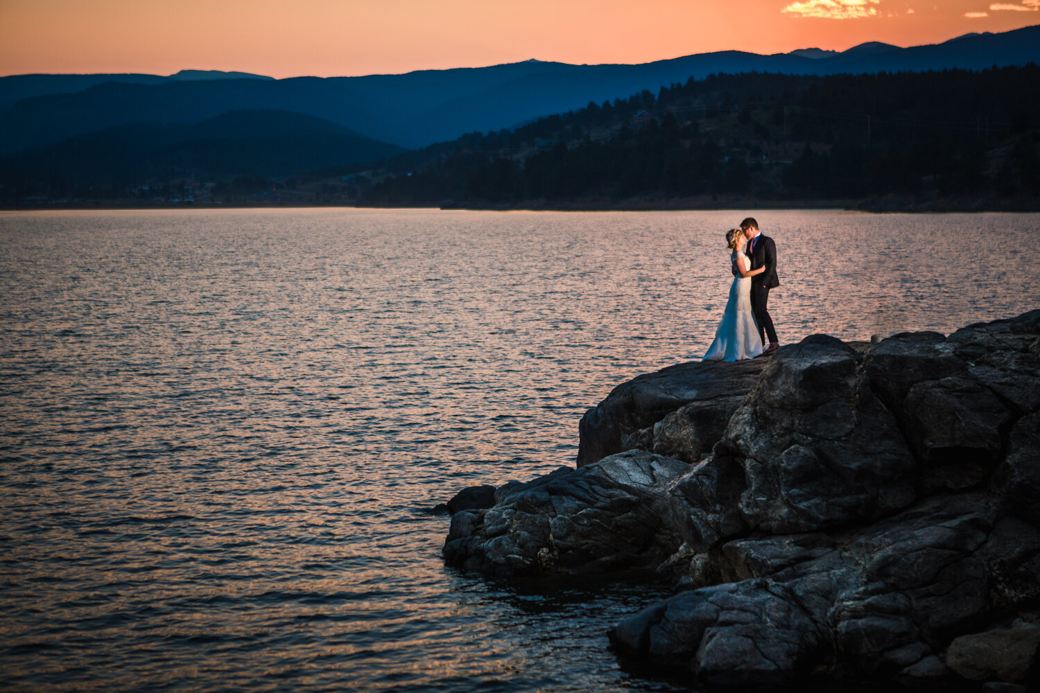  Sunset at a Nederland Colorado Wedding photographed by JMGant Photography. 