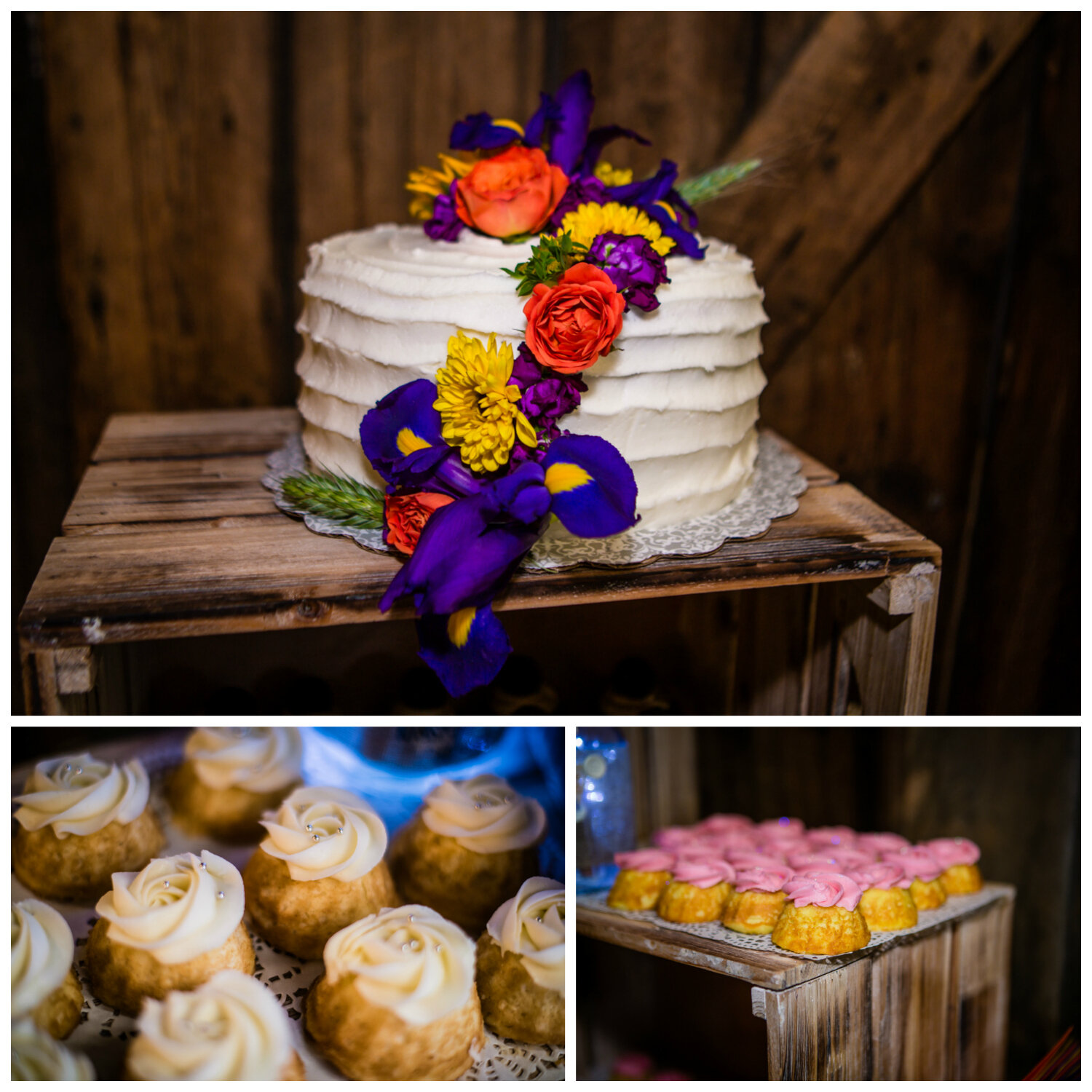  Wedding Cake and cupcakes.&nbsp; 