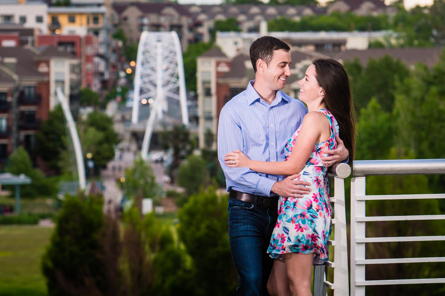  Denver Engagements with Highland Bridge in background. Photographed by Jared M. Gant 