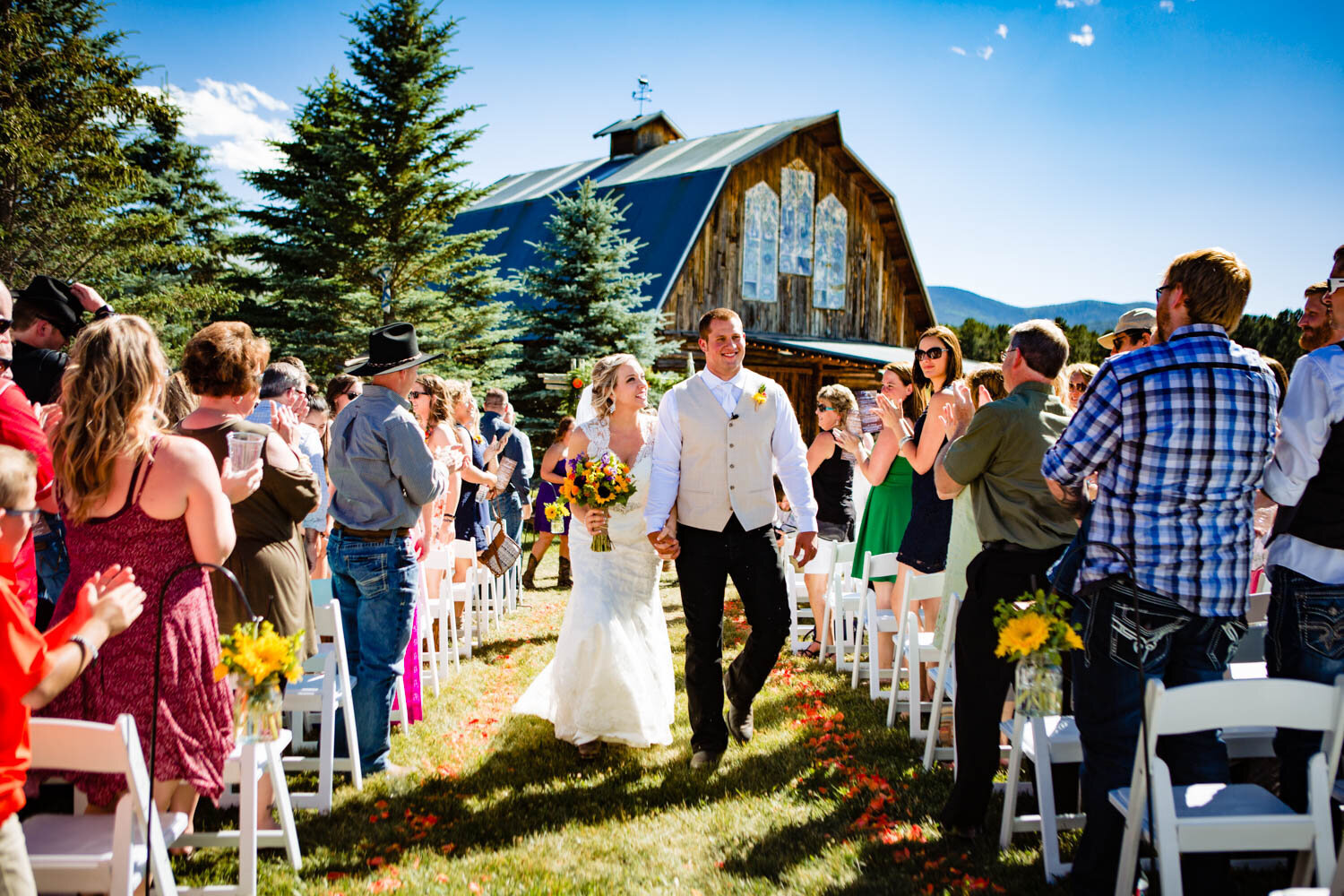  Wedding ceremony at the barn at evergreen memorial park, photographed by JMGant Photography 