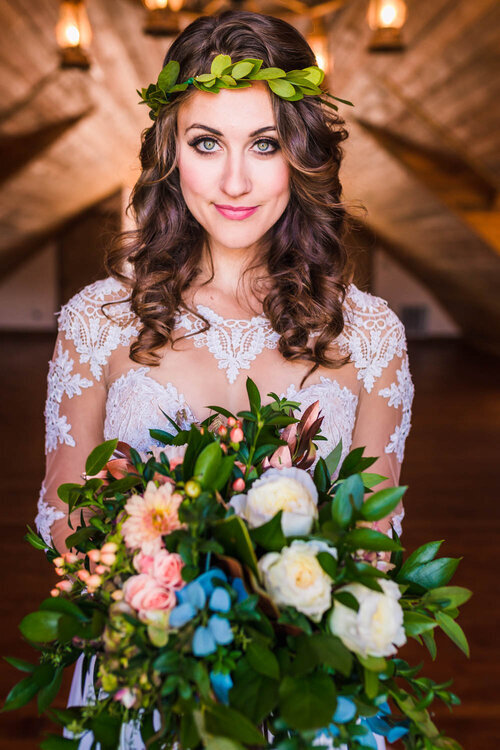  Wedding bouquet at Deer Creek Valley Ranch wedding, designed by Glow Events, photographed by JMGant Photography 
