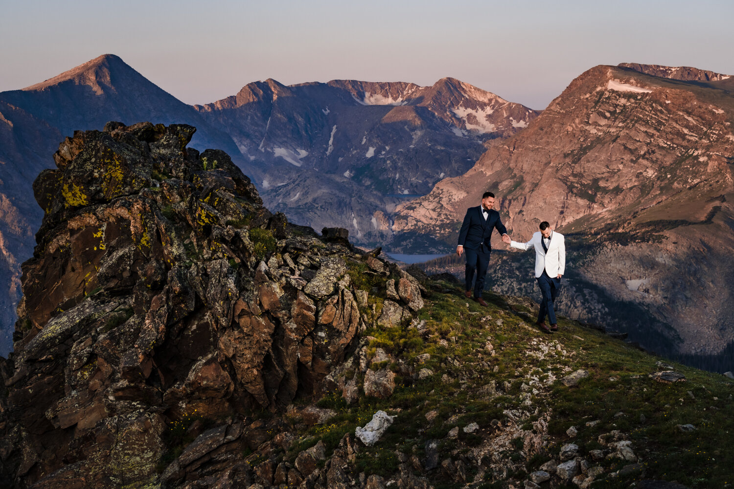  Same sex wedding in Rocky Mountain National Park photographed by Estes Park photographer, JMGant Photography. 