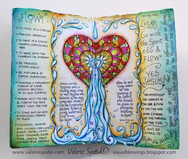 Heart Flow Coloring and Art Journaling Page
