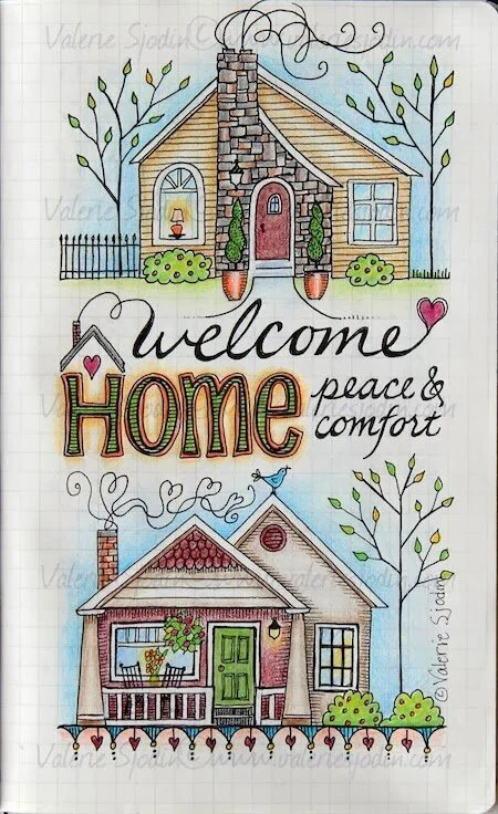 Home Sweet Home in my Moleskine Journal