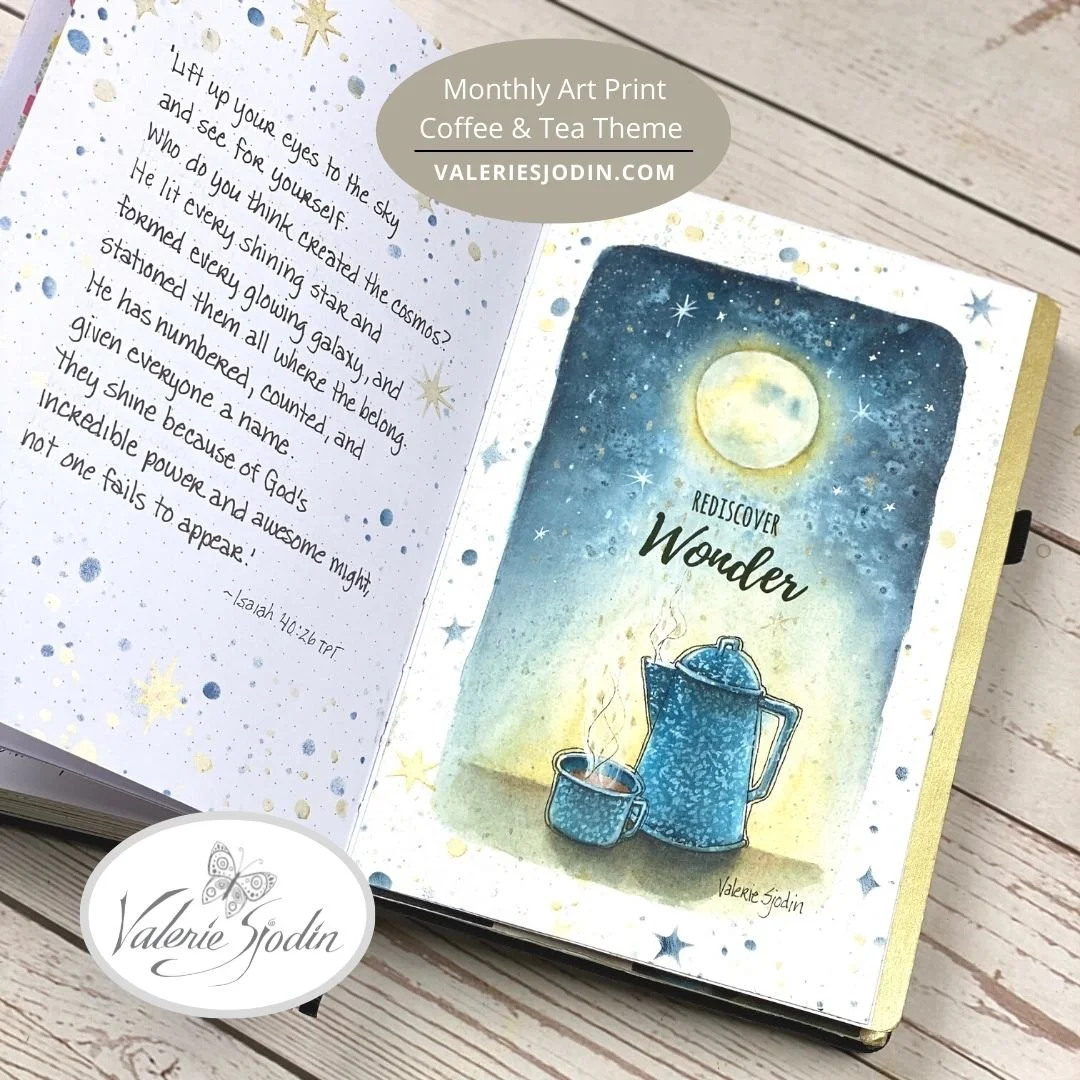 Coffee & Tea Theme 
monthly art journal cover - June