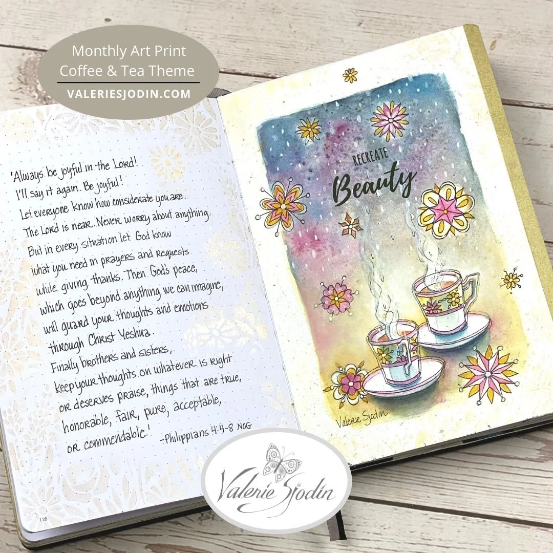 Coffee & Tea Theme 
monthly art journal cover - May
