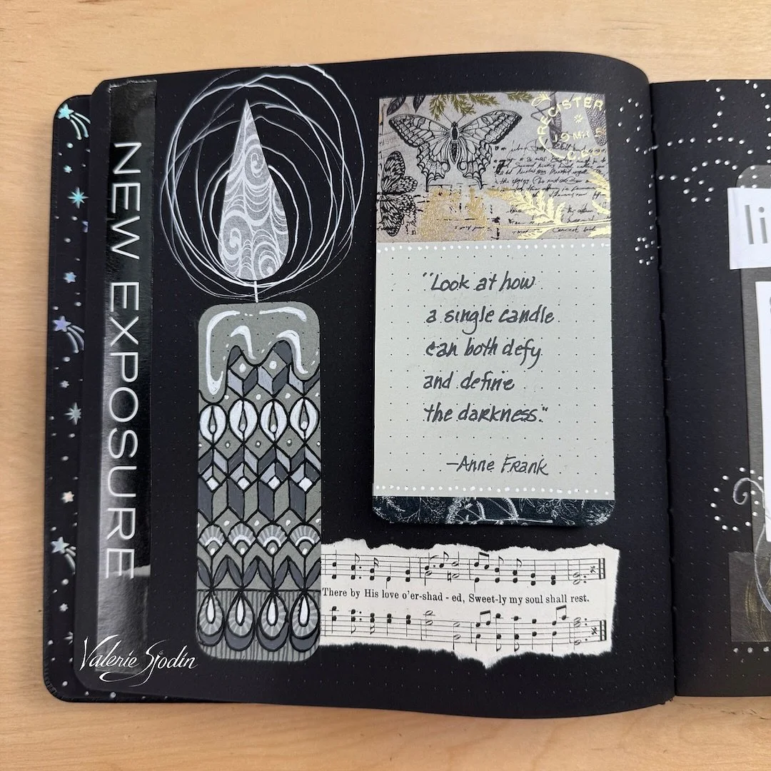 These are my most recent journal pages. It seems fitting to post them today with these quotes by MLK and Anne Frank as we grieve the assassination of a good man and leader Charlie Kirk.