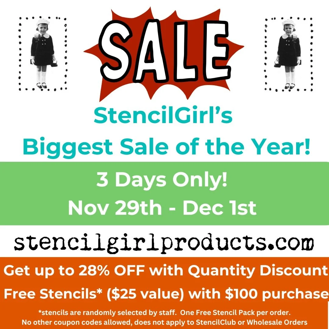 It&rsquo;s the big stencil sale of the year at: https://www.stencilgirlproducts.com  Check out my stencils by searching my name under artists