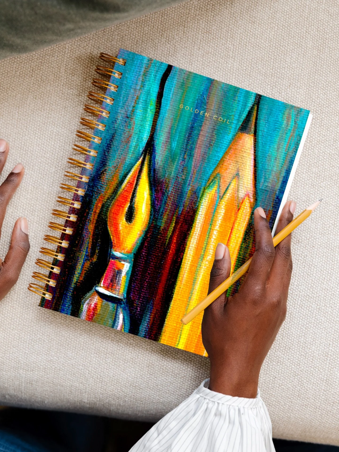 My submission for the&nbsp;@golden.coil&nbsp;cover competition &mdash; to inspire writing and living boldly, making the everyday extraordinary.

#gcxdesign26&nbsp;#GoldenCoilCompetition
#stationerydesign #ValerieSjodinPatternDesign