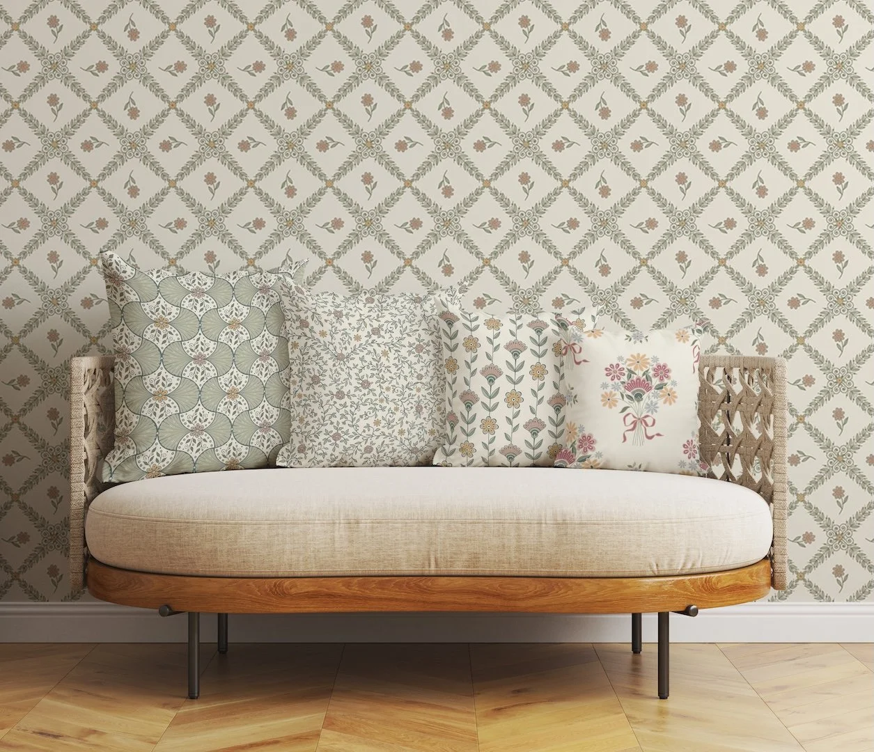 Pillows-Wallpaper couch mockup-Classic Posy Daisy Diamond Wallpaper patterns copy.jpg