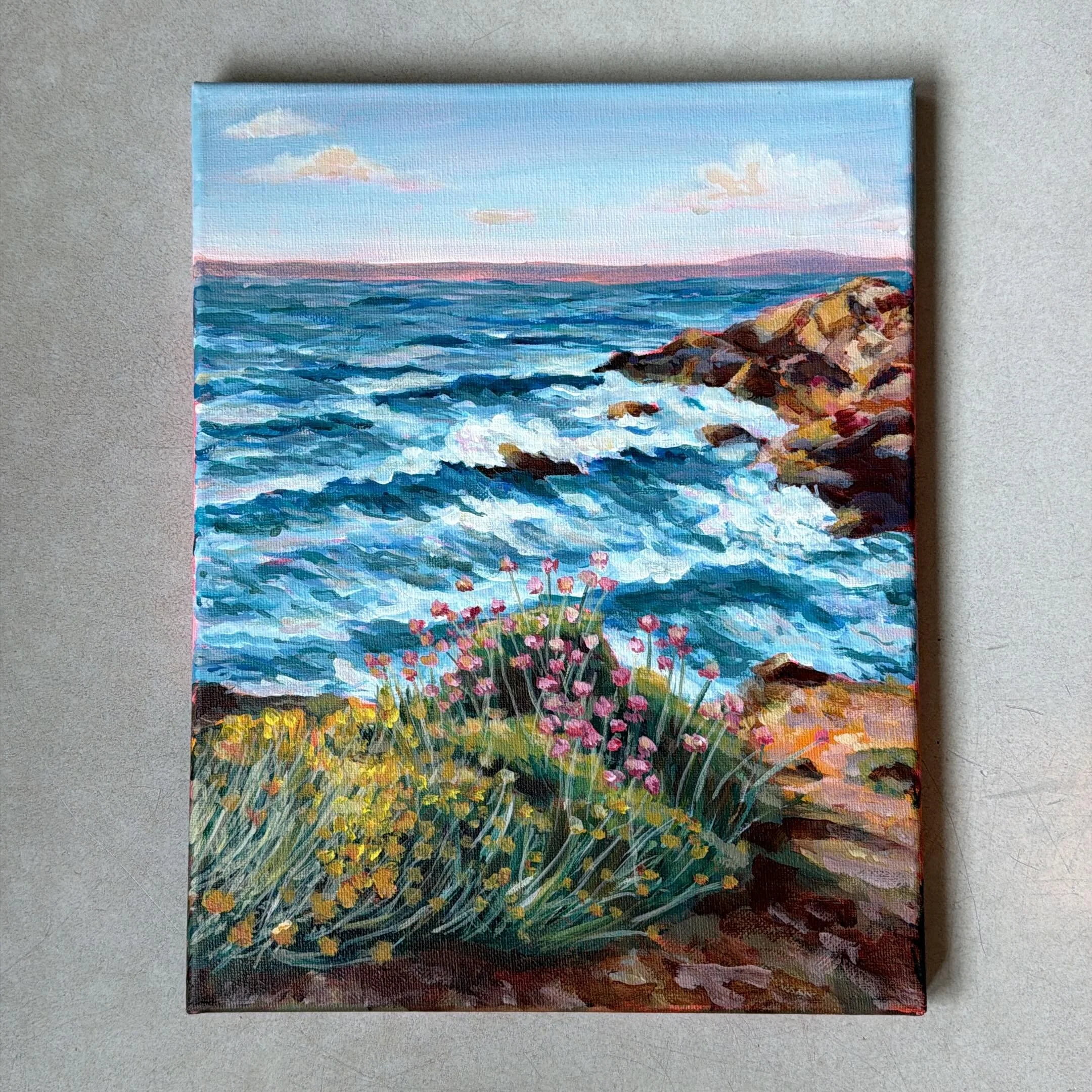 &ldquo;He Leads Me By the Sea&rdquo;
acrylic on canvas. 2026

I seem to always be drawn back to water. The vastness of the sea has a way of quietly resetting everything &mdash; reminding us just how small we are in the presence of this incredible wor