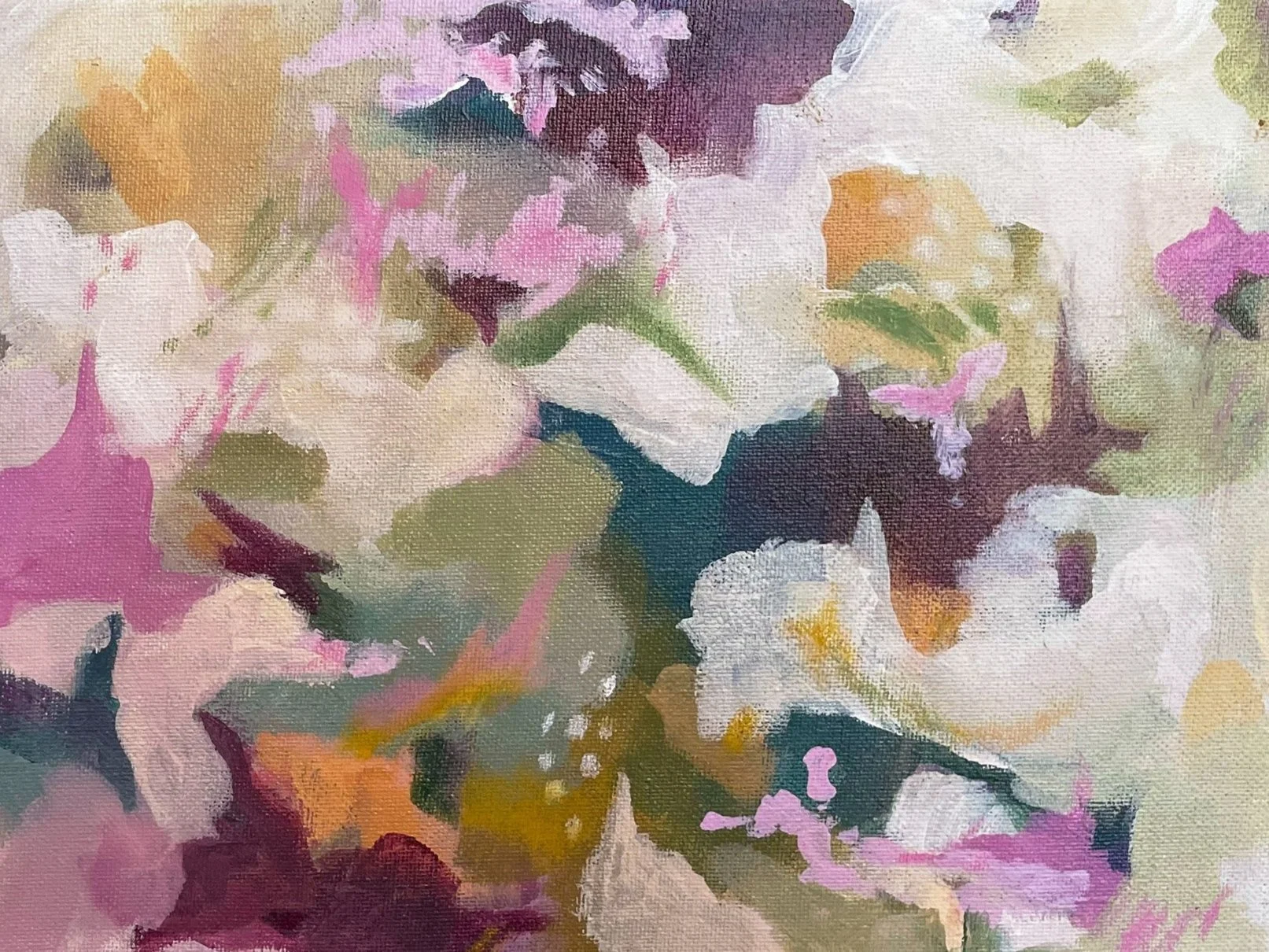 "Orchid" Mixed media on canvas. 8"x10" SOLD