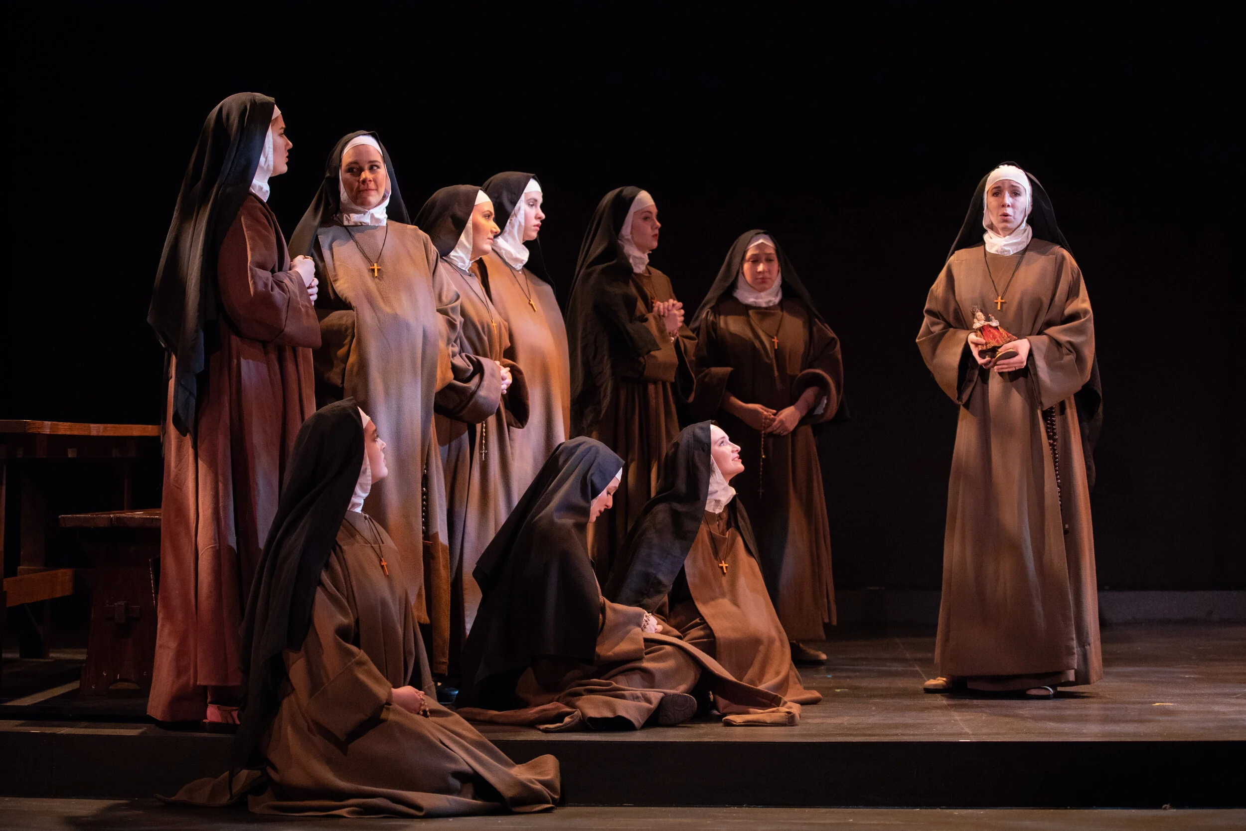 Mère Jeanne in Poulenc's Dialogues des Carmélites. Photo by Max Wagenblass. Copyright 2018 Boston Conservatory at Berklee.