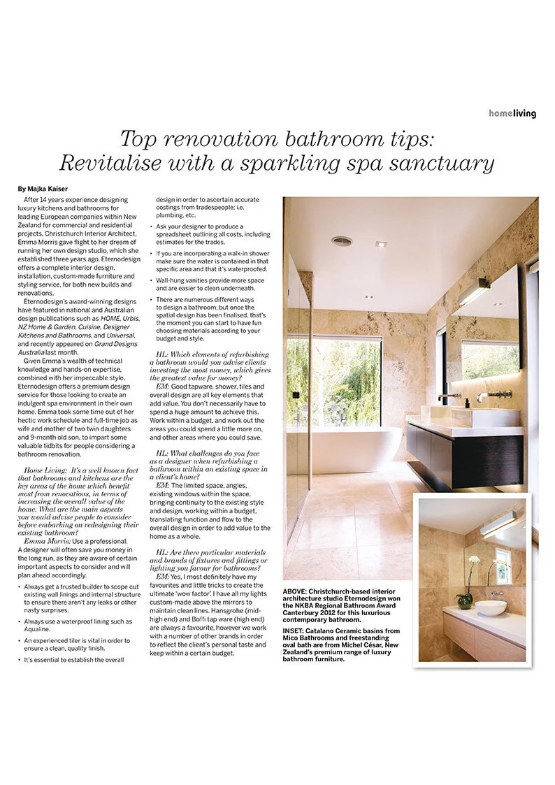 As featured in Home Living Magazine Sept 2013