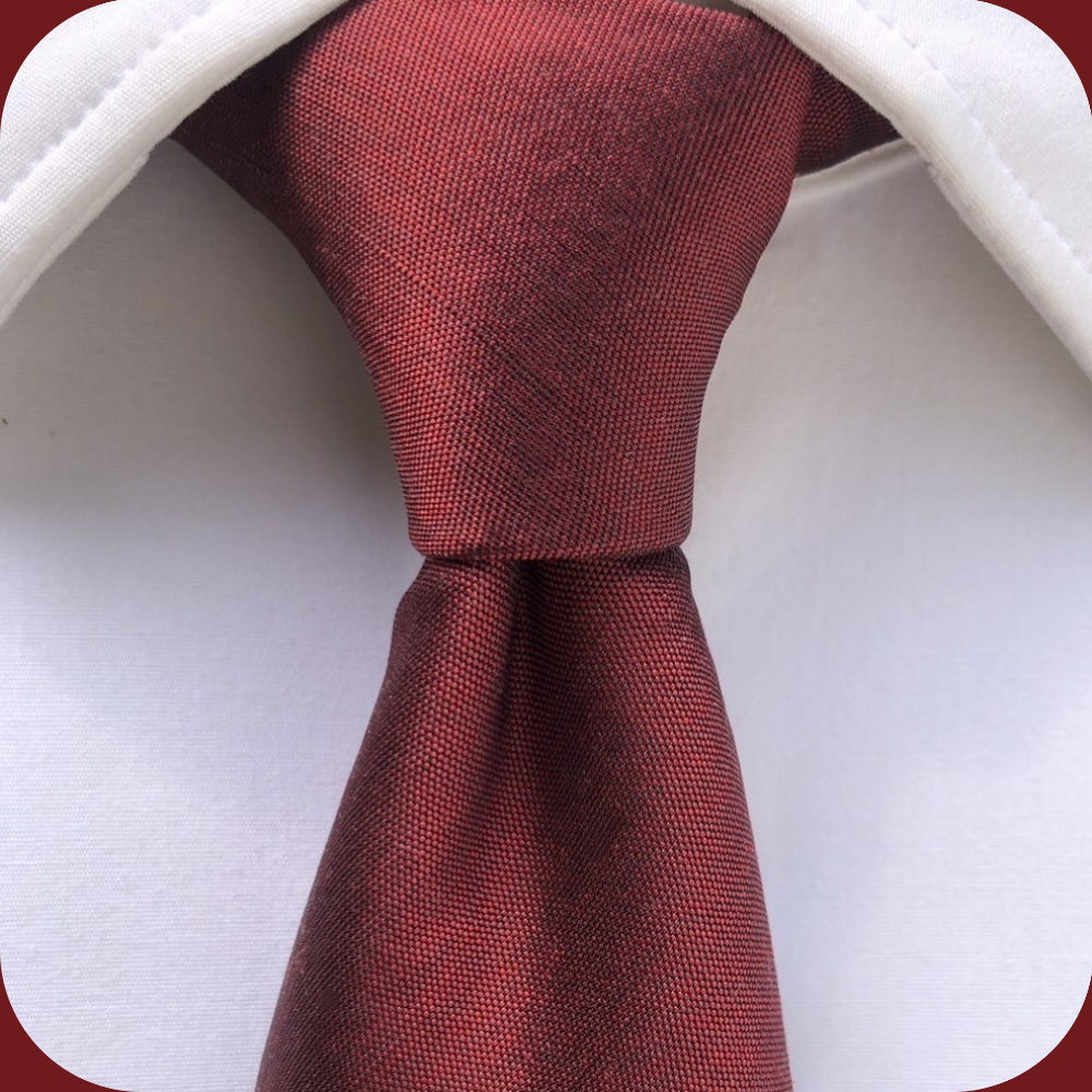 Tieland Siamese Silk Siam Ruby Red Thai Silk Necktie Tied