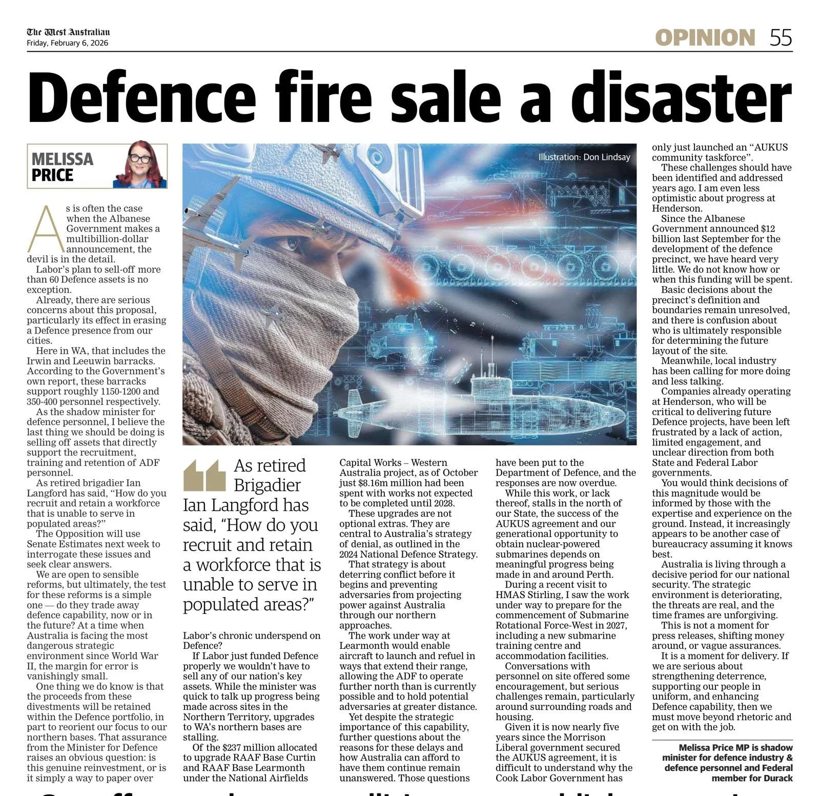 Opinion Piece - Defence Fire Sale A Disaster