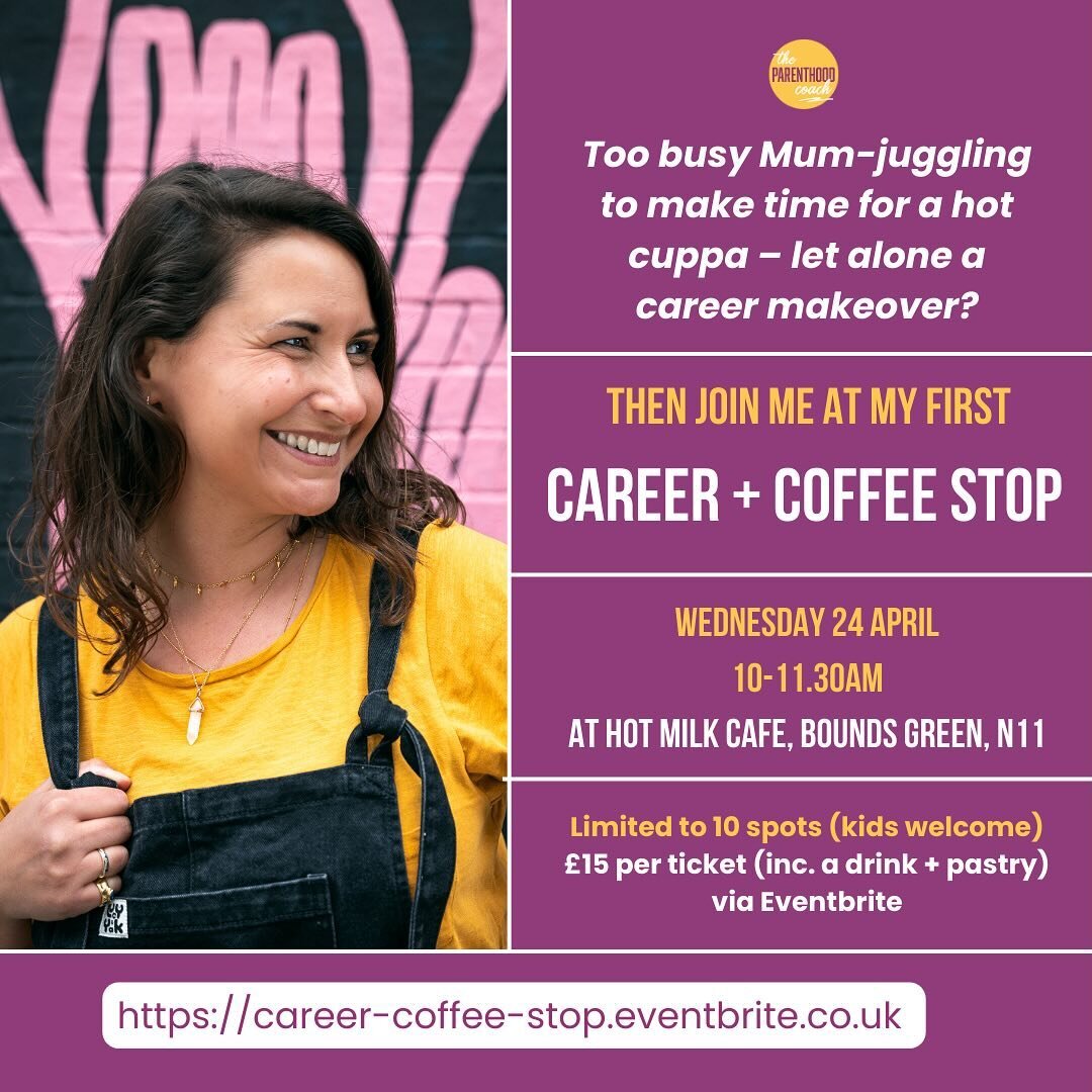 🔊CALLING ALL NORTH LONDON MUMS STUCK IN A CAREER RUT! 

I&rsquo;m so pumped to be running my first (hopefully of many!) ✨Career + Coffee Stop✨ event on 24th April! 
 
Which promises to be a super fun, informal + inspiring morning filled with career 