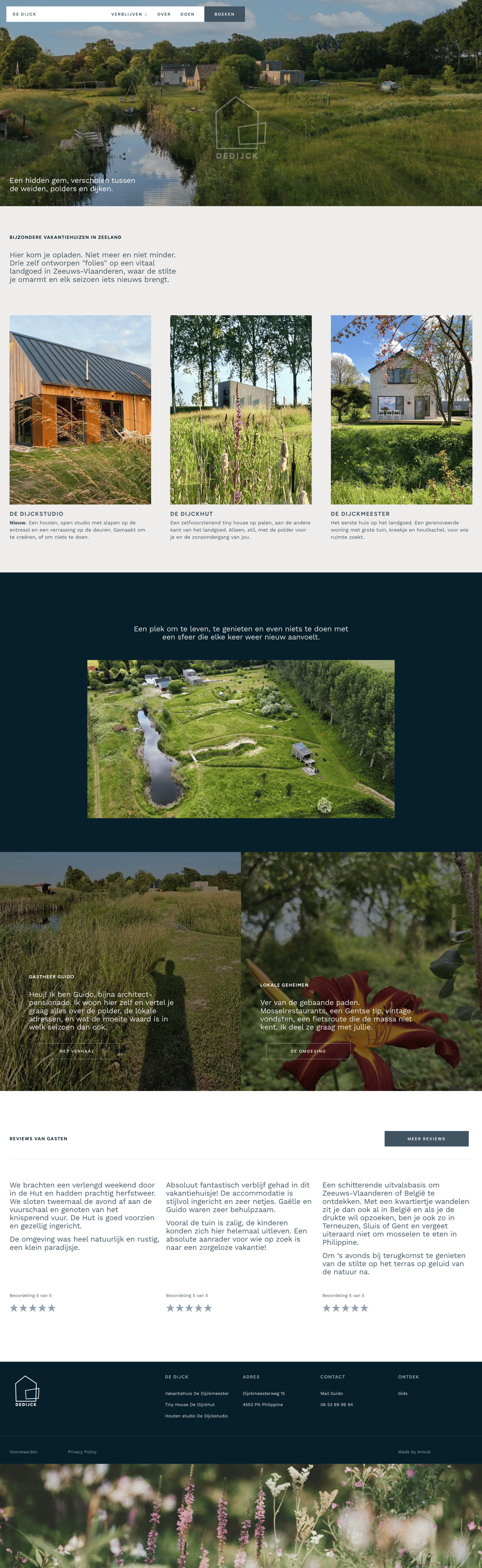 Squarespace website vakantiehuisverhuur Zeeland