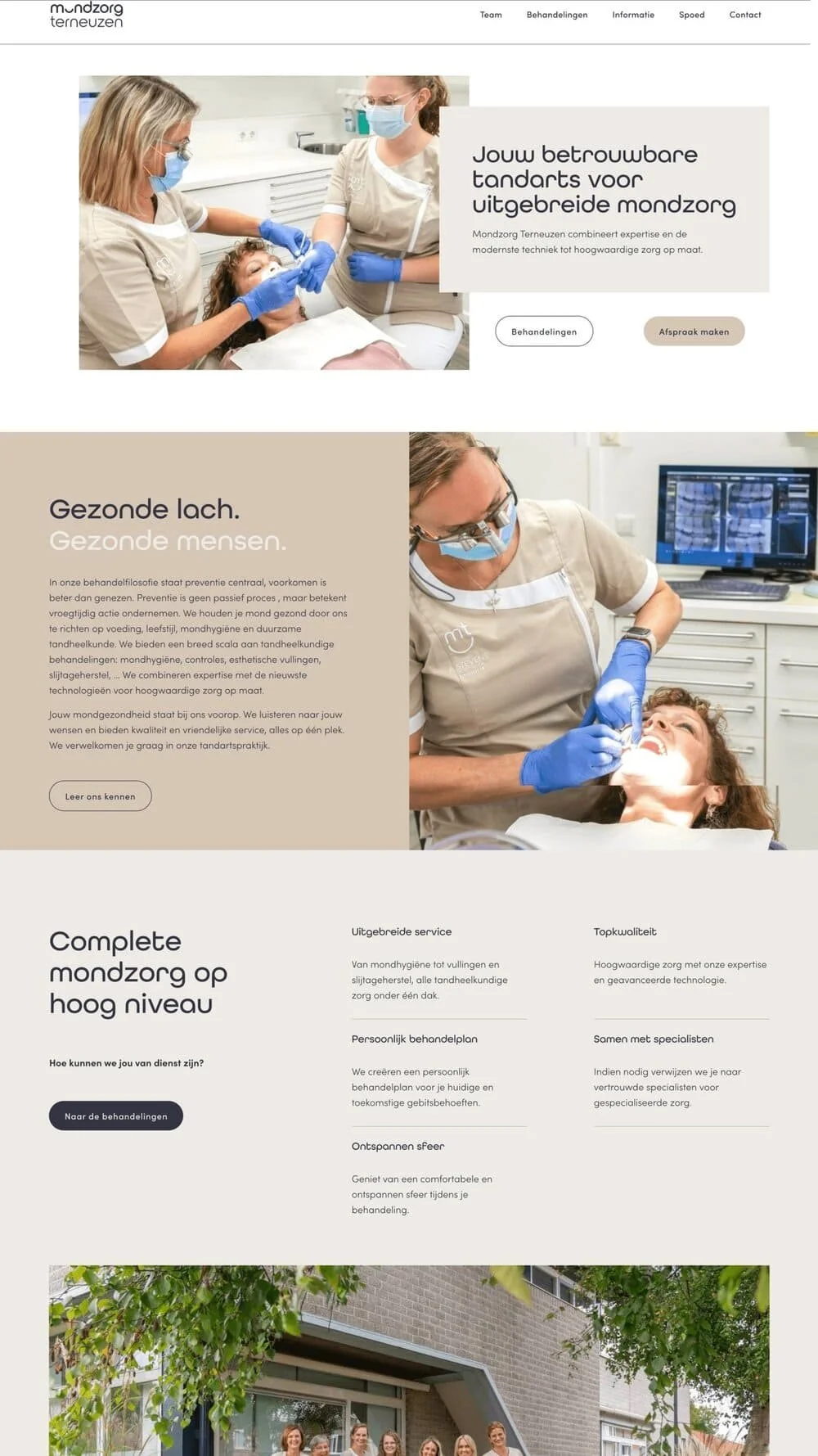 Tandartspraktijk Mondzorg Terneuzen heeft een Squarespace website laten maken bij Squarespace specialist Made by Anouk