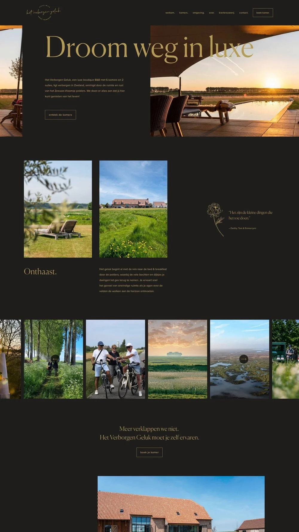 Complete website voor luxe B&B Het Verborgen Geluk in Zeeland van Do de Smet