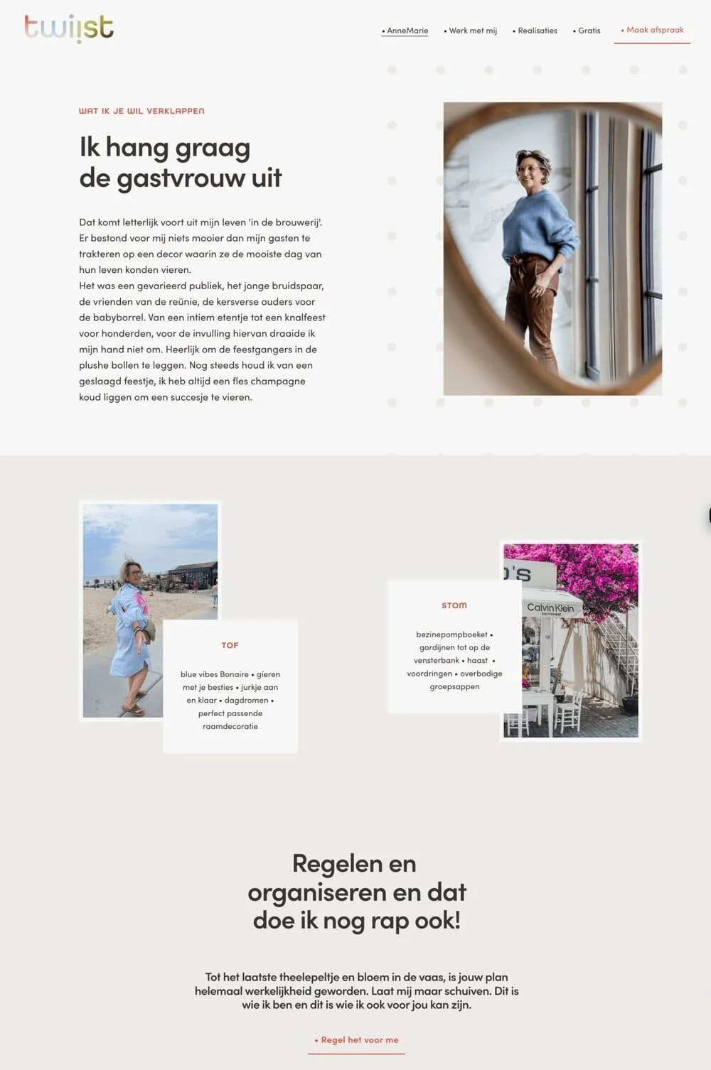Squarespace website voor Twiist Interieurinrichting voor vakantiehuis, B&B en boutiquehotel