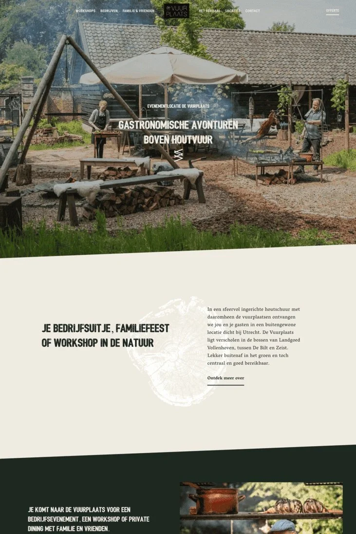 De Vuurplaats is een Squarespace website Made by Anouk Squarespace expert Nederland
