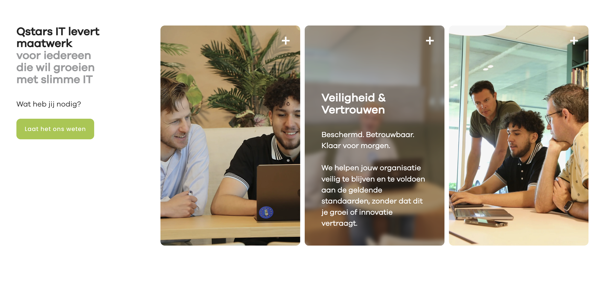 Schermafbeelding van het Squarespace website design van Qstars IT Nieuwegein gemaakt door Made by Anouk
