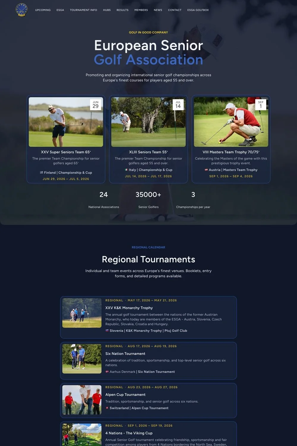 Website van ESGA gemaakt in Square space door Made by Anouk