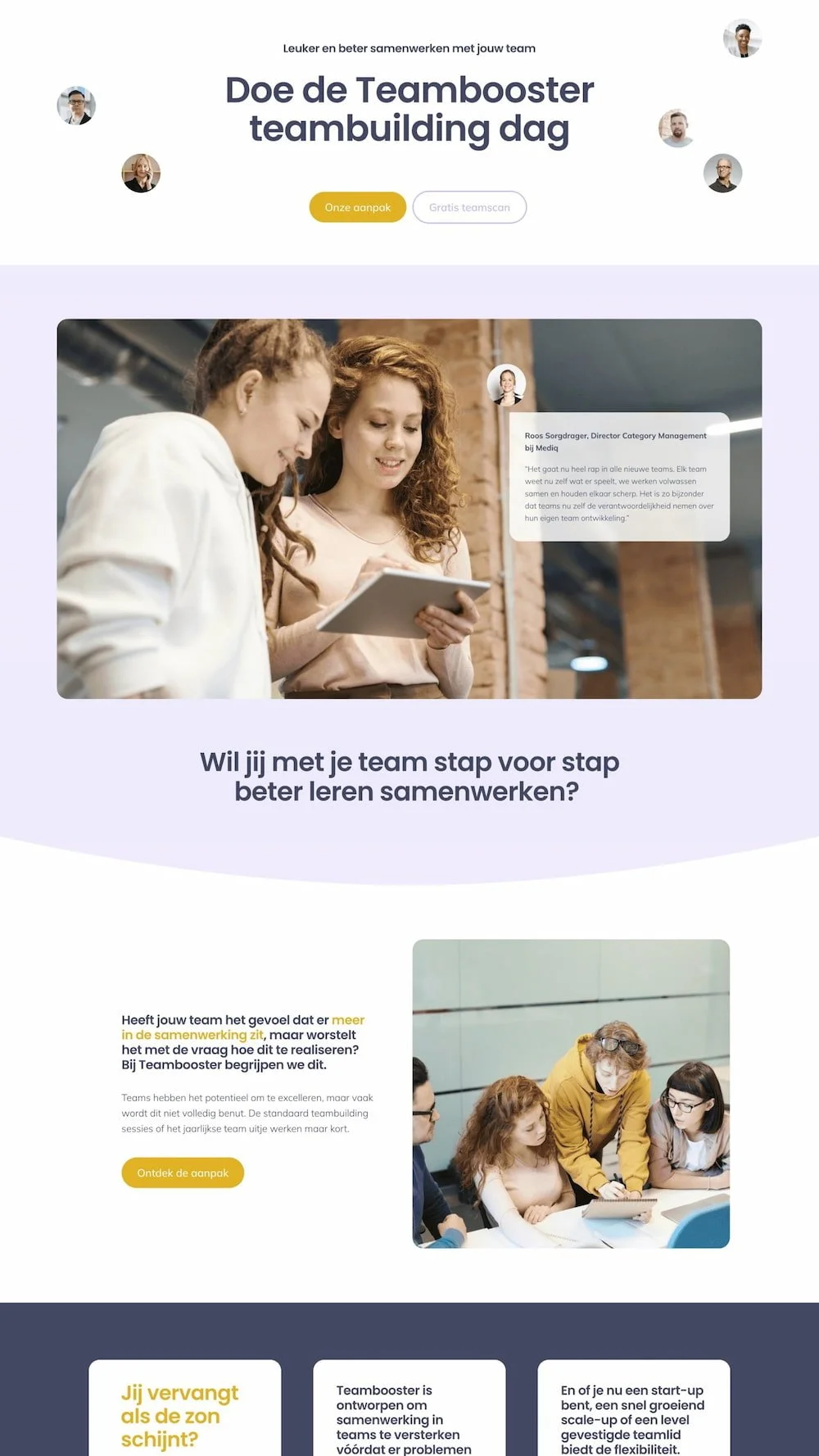 Squarespace website Made by Anouk voor Teambooster - het beste teamplatform.