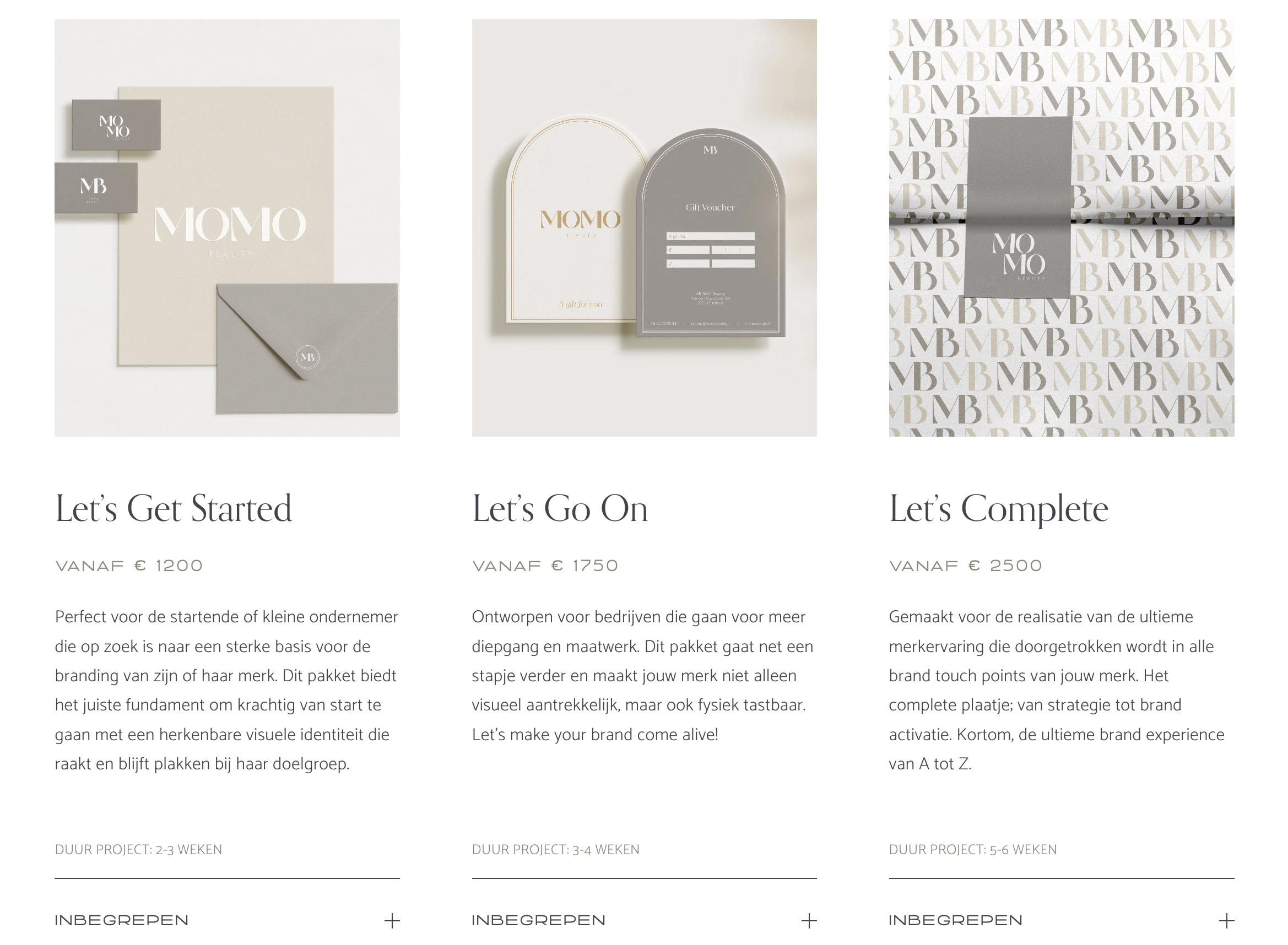 Duidelijke aanbod webpagina van de Squarespace websites Roostudio in Amsterdam gemaakt door Made by Anouk Squarespace expert Nederland