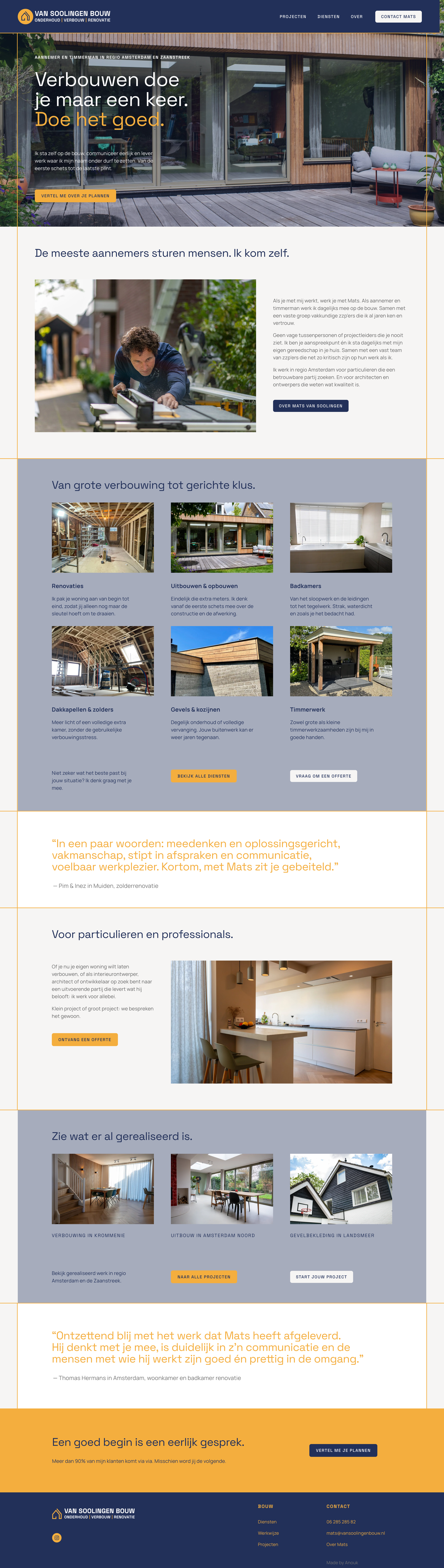 Squarespace website maken voor aannemer in Amsterdam