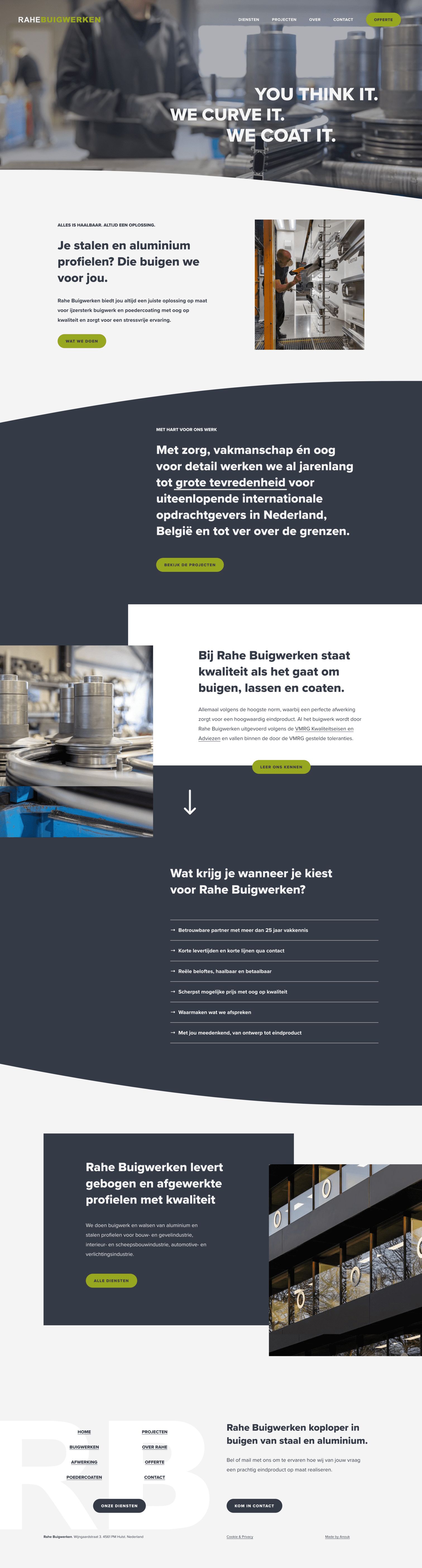 Squarespace website van Rahé Buigwerken in Hulst