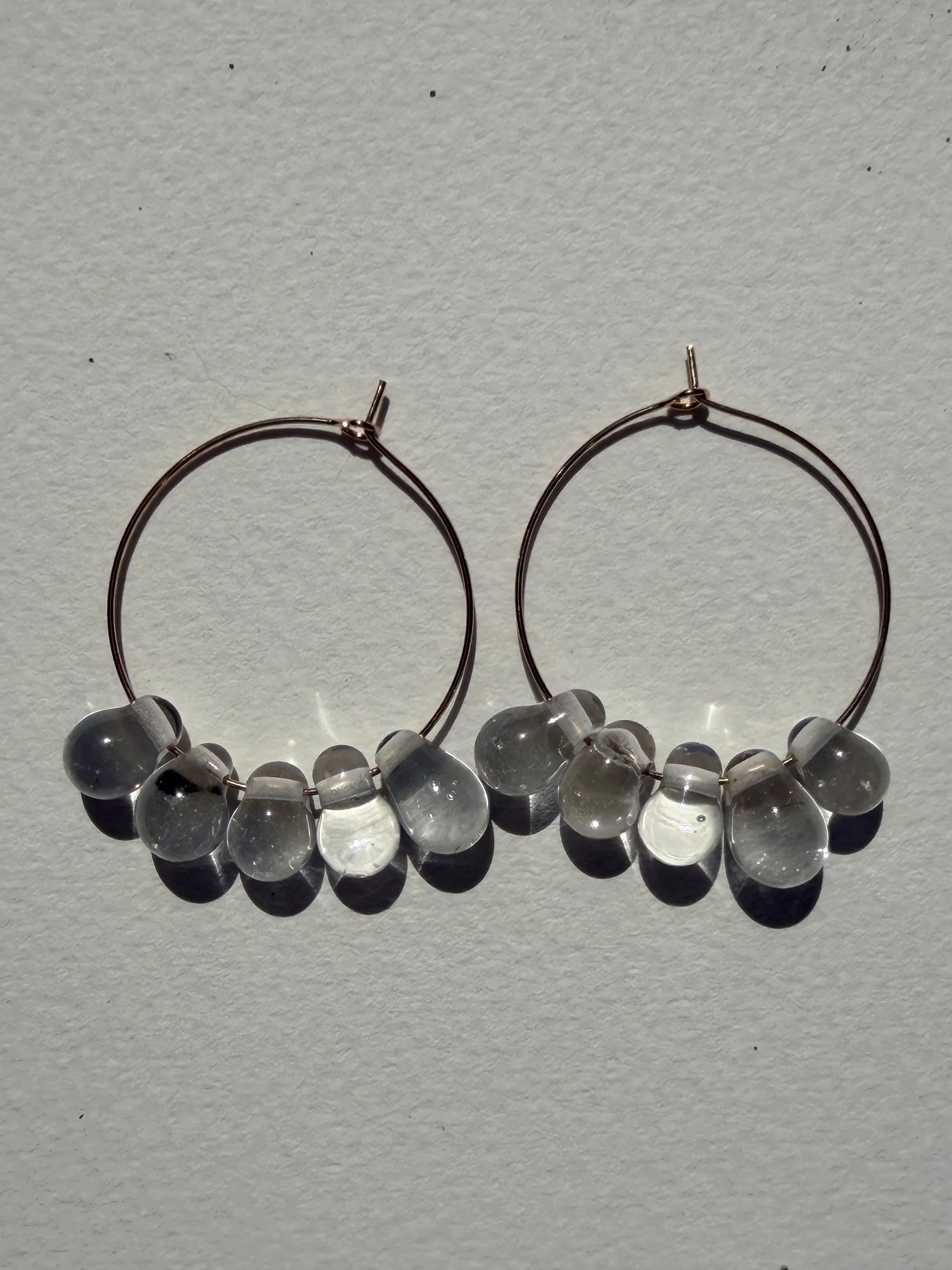 Rain Drop Hoops - Clear