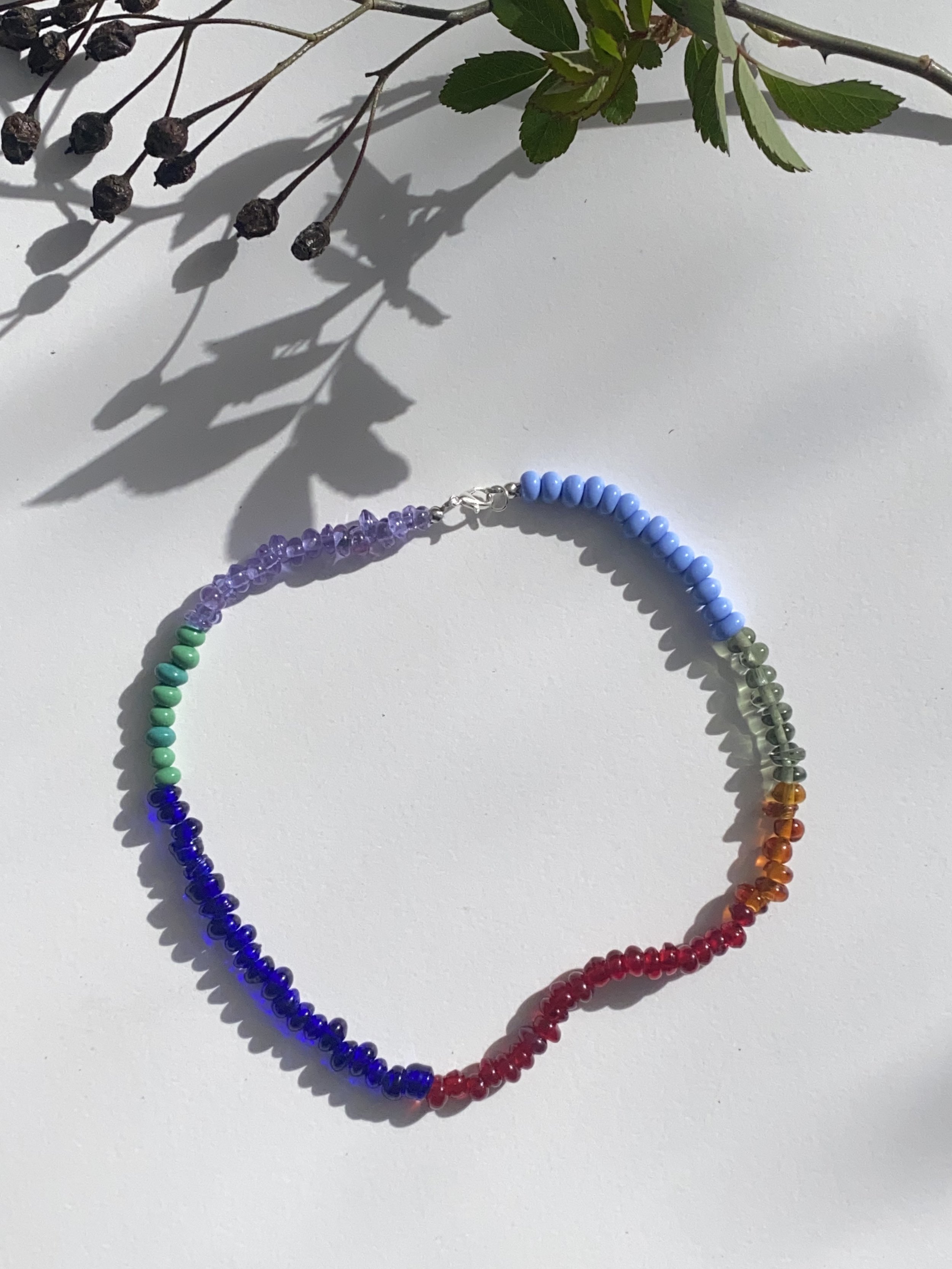 Patch Work Glass Bead Necklace