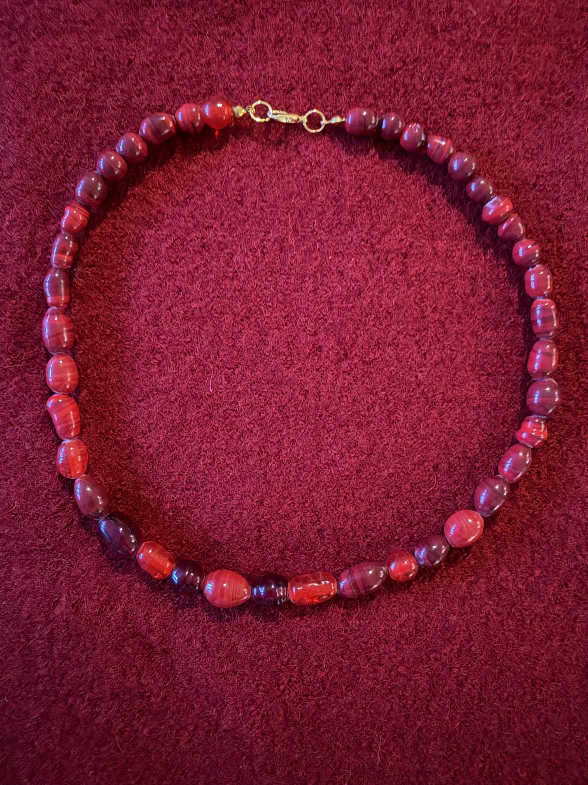 Shades Of Red Beaded Necklace