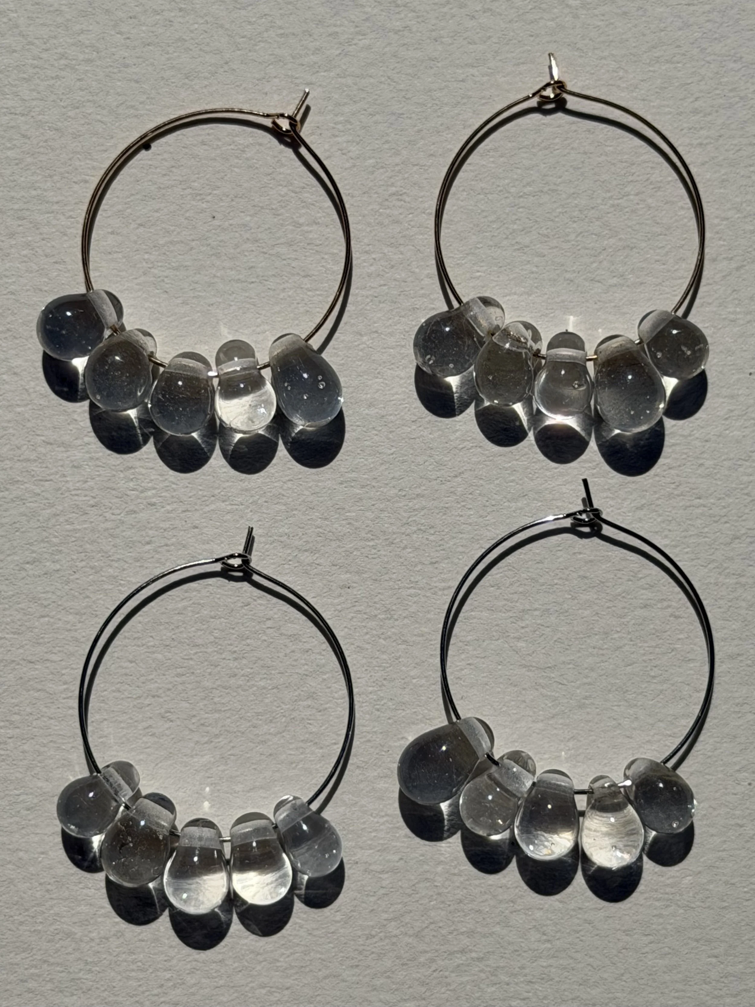 Rain Drop Hoops - Clear