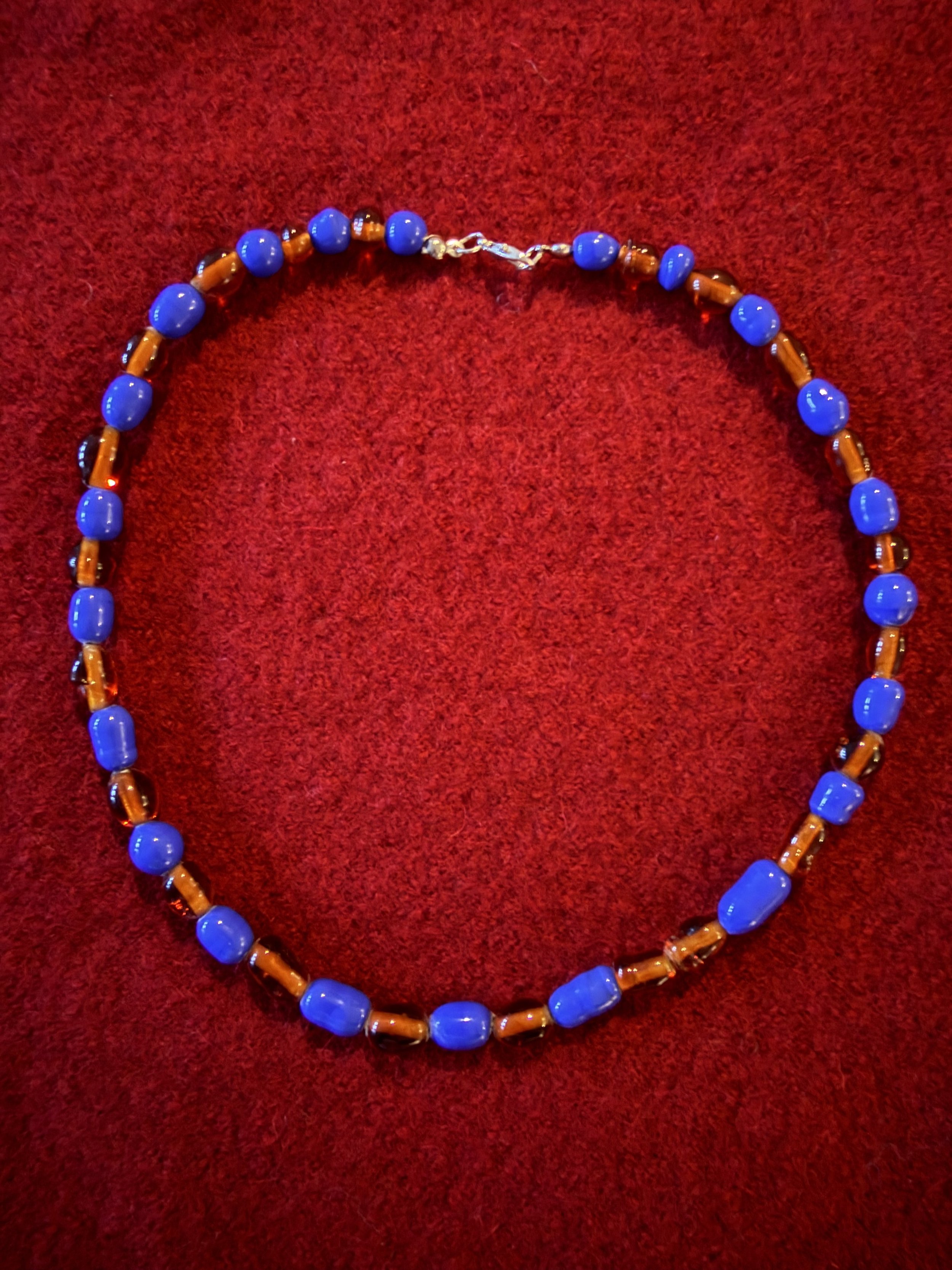 Amber and Sea Beaded Necklace