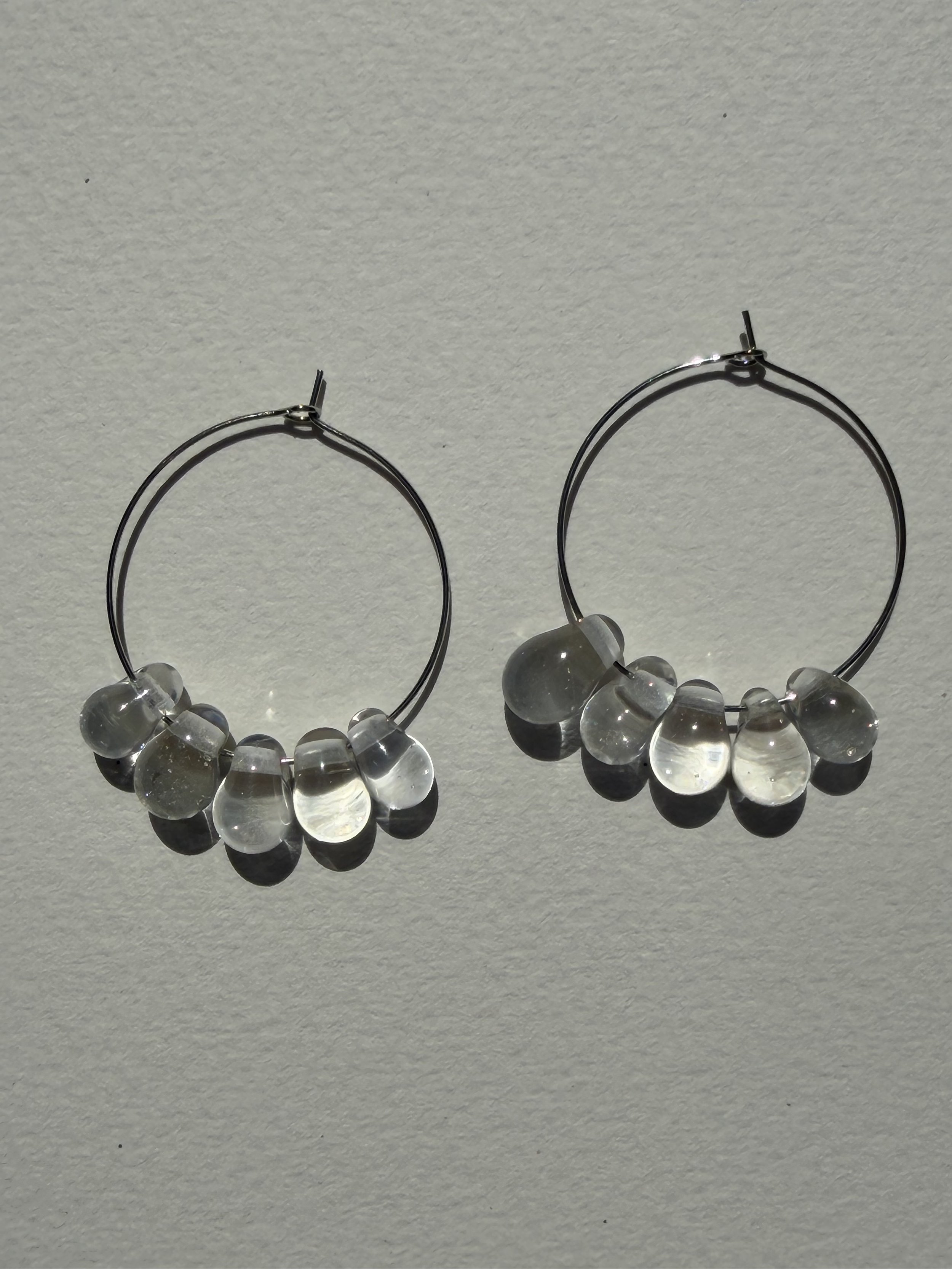 Rain Drop Hoops - Clear