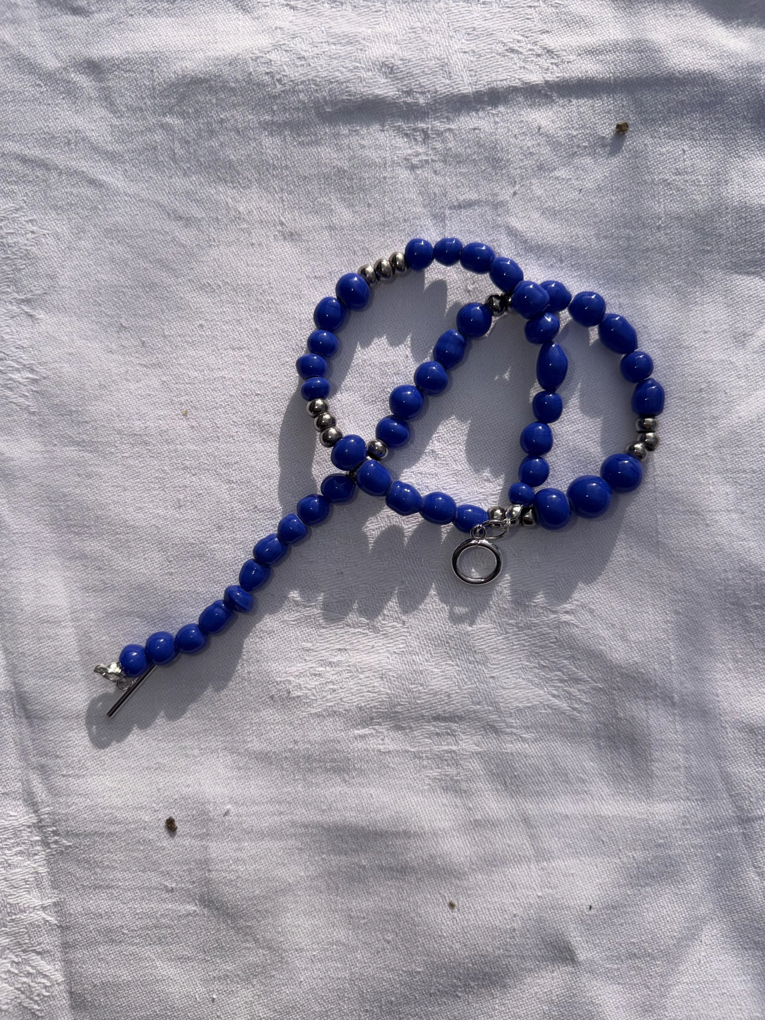 Colbert Blue and Silver Beaded Necklace