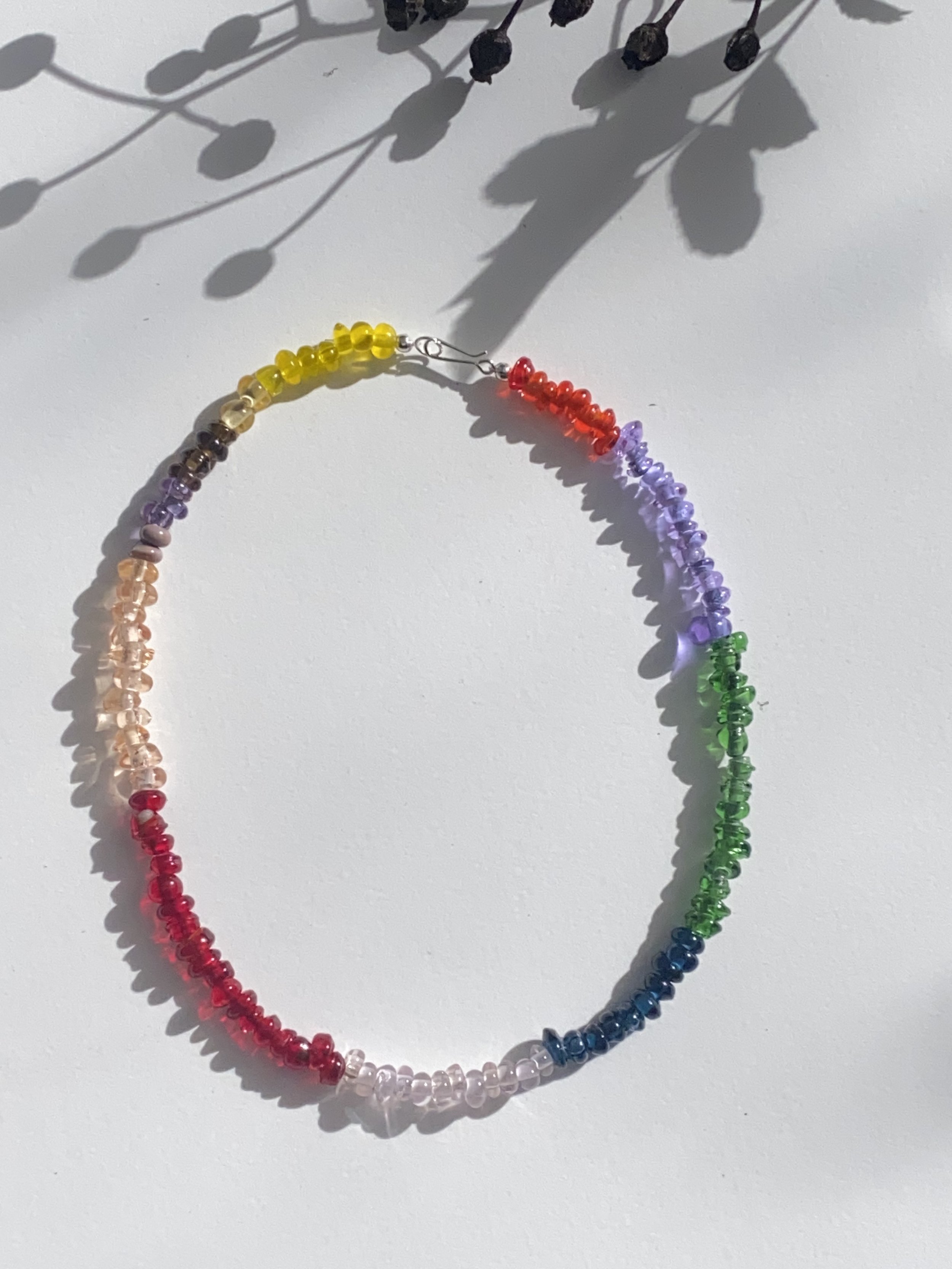 Patch Work Glass Bead Necklace