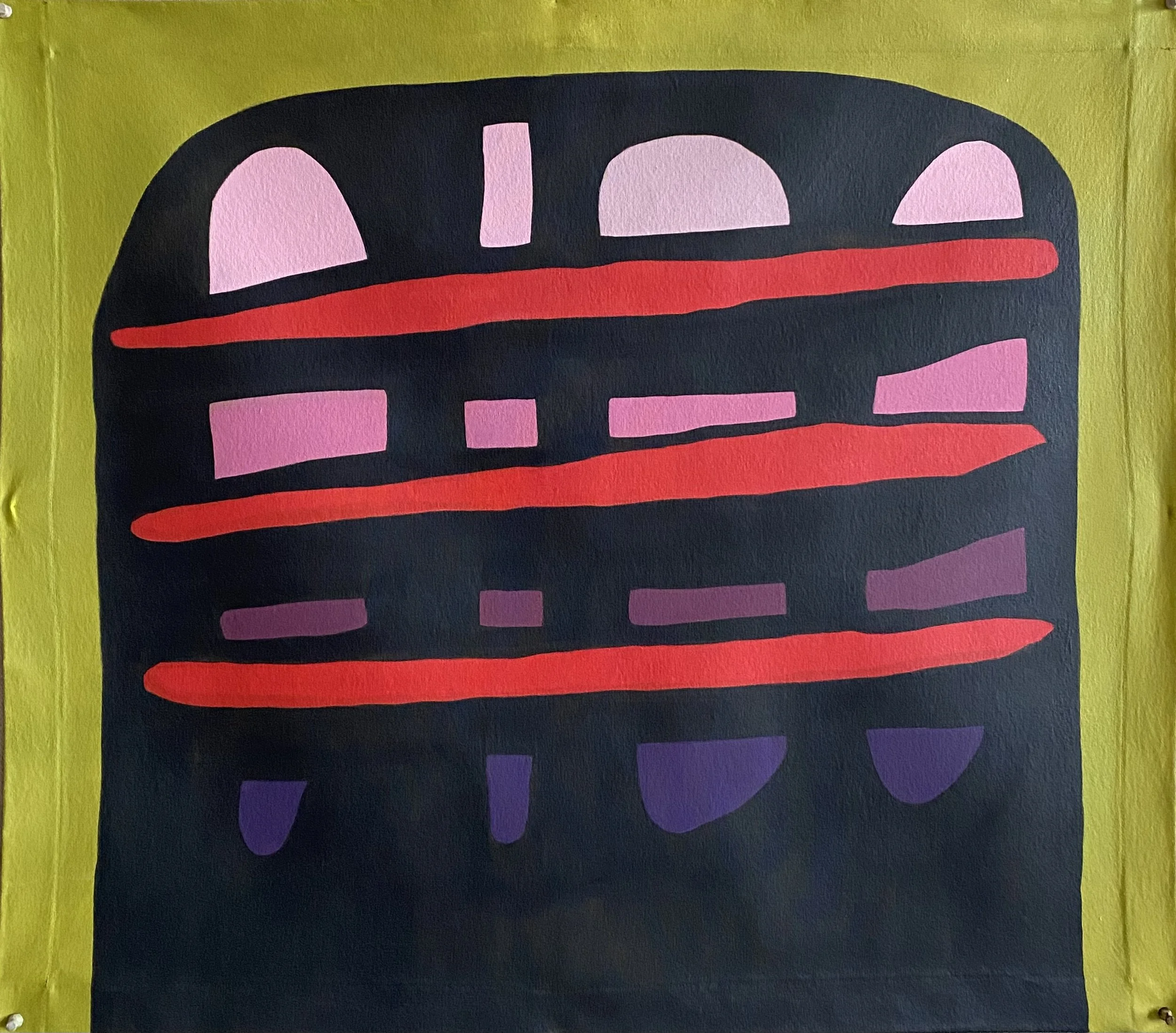 Fault Lines - Acrylic on unstretched canvas, approx. 90 x 80cm (2025)