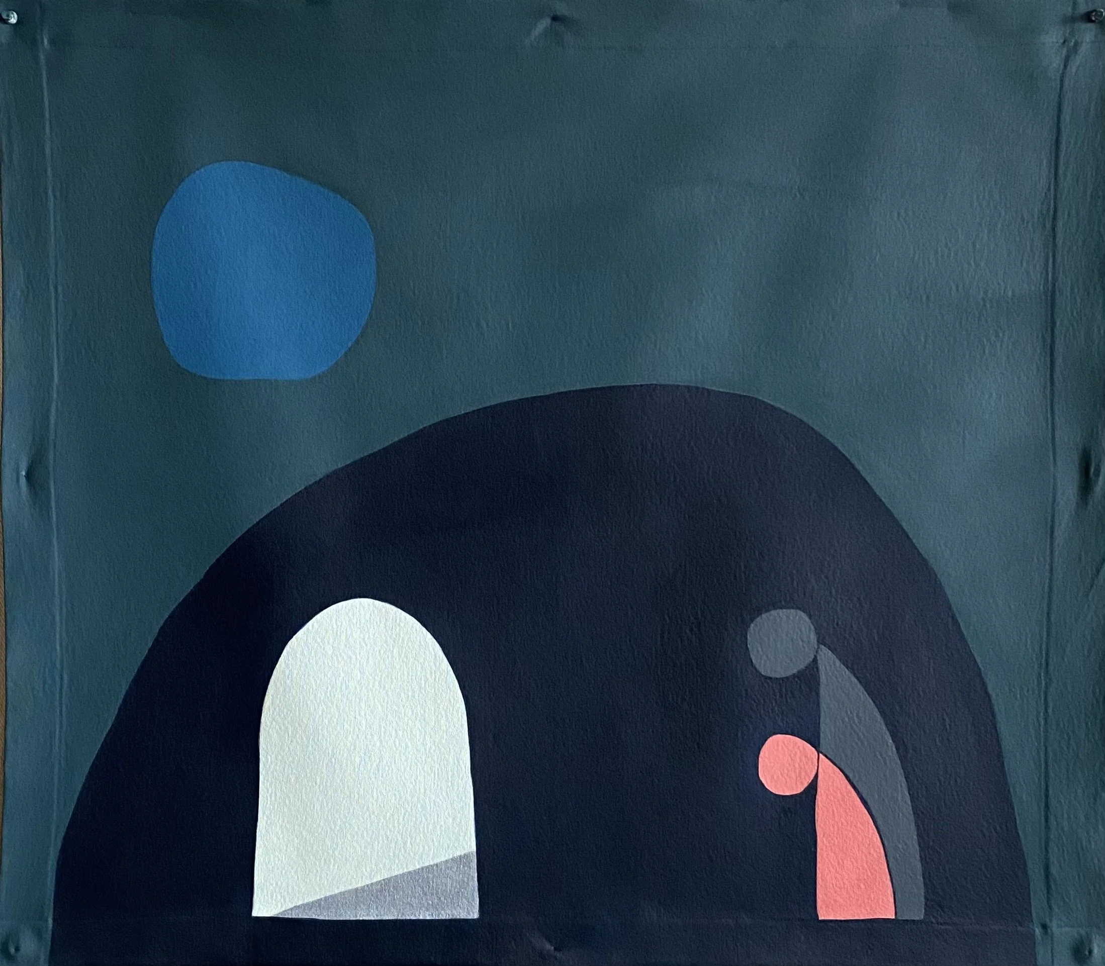 Blessed Be Those Who Seek Rocks - Acrylic on unstretched canvas, approx. 90 x 80cm (2025)