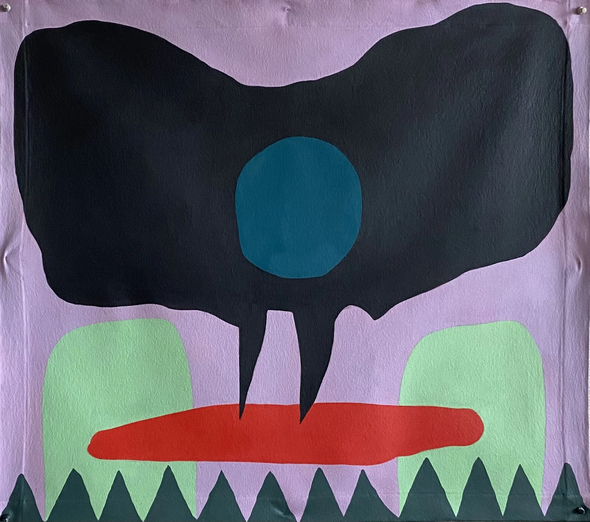 Mutual Points of Arrival and Departure - Acrylic on unstretched canvas, approx. 90 x 80cm (2025)

