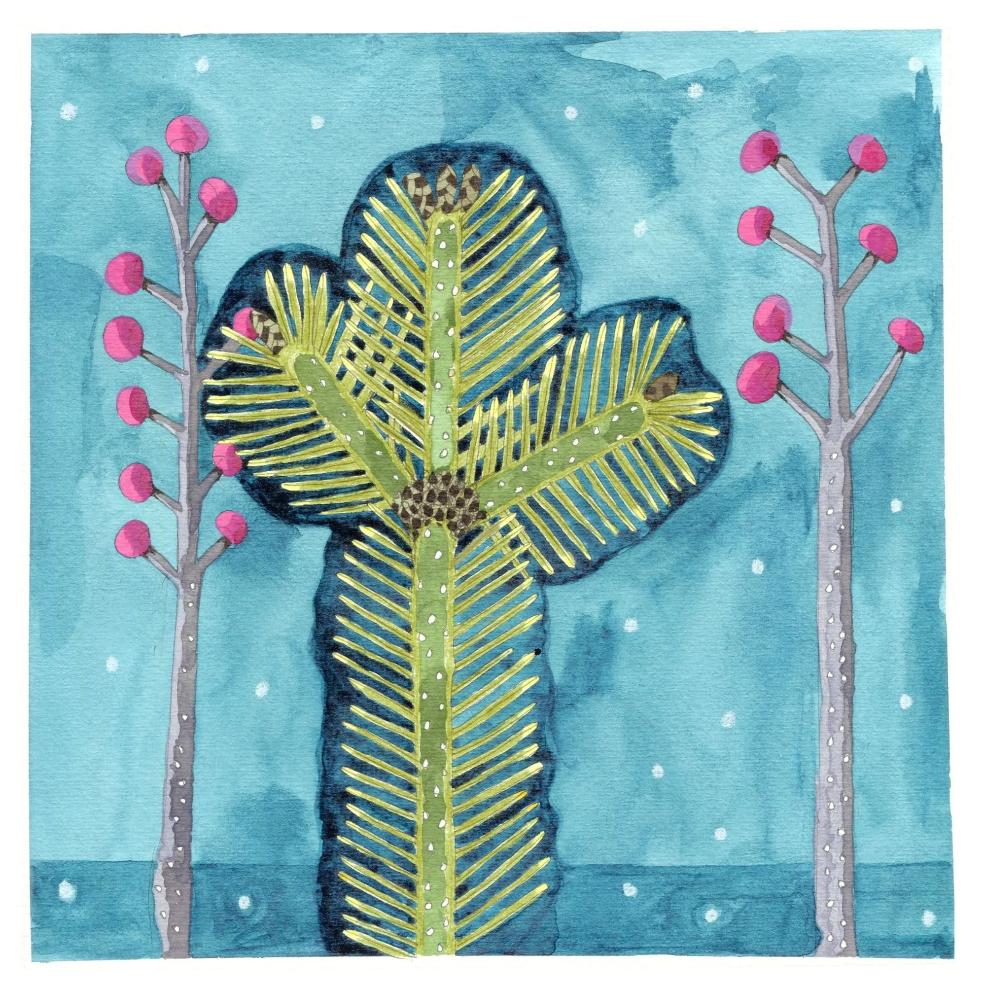 Title: Novel Botanical 13 (2024). 
Dimensions: 7 x 10 x .01 
Medium: Watercolor and ink on paper.